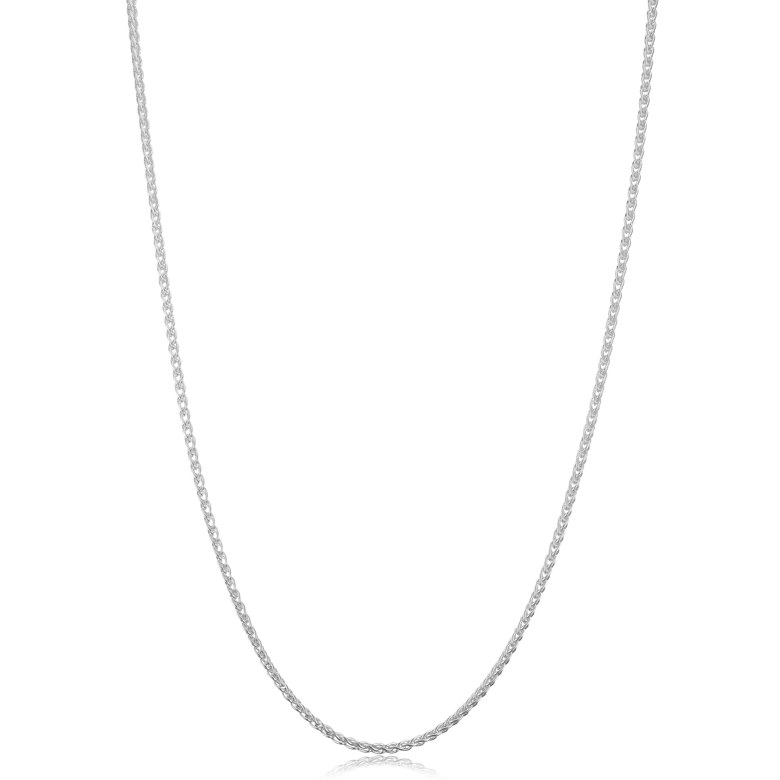 Kooljewelry Sterling Silver Round Wheat Chain Necklace (1.5 mm, 16 inch)