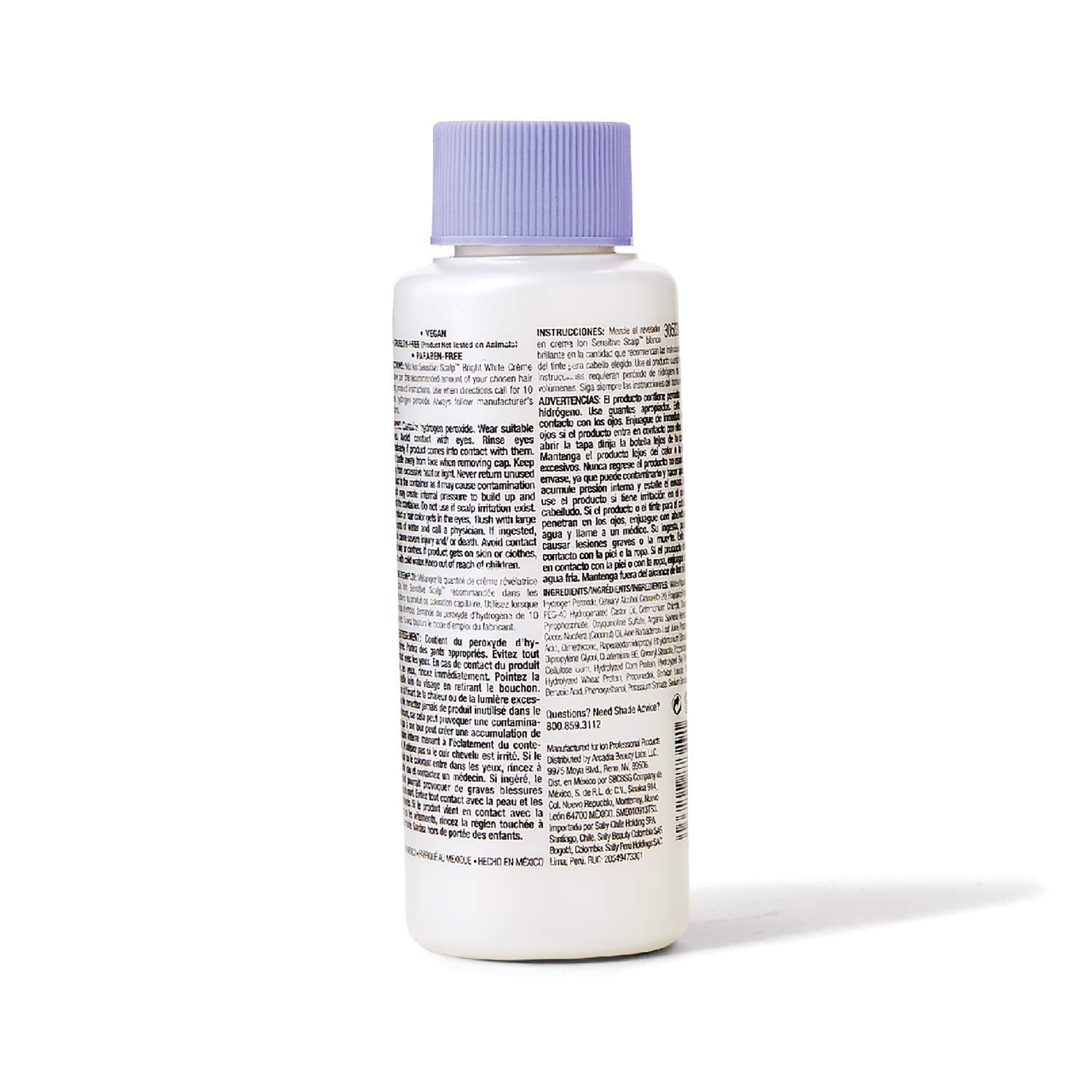 Ion Bright White Sensitive Scalp Developer 10 Volume, Vegan, Cruelty-Free, Paraben-Free, Infused With Plant Proteins, Argan Oil,