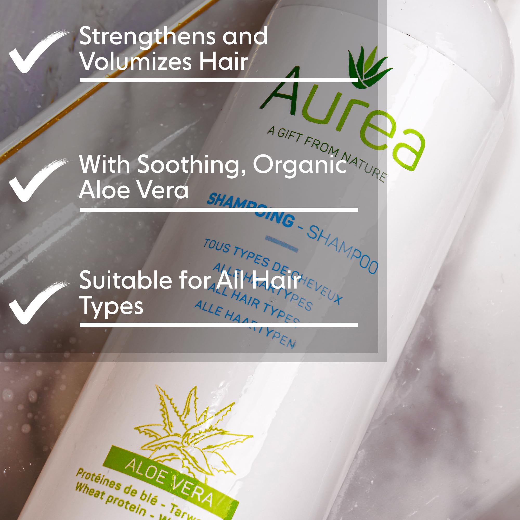 Aurea Aloe Vera Shampoo - Moisturizes And Soothes Hair Fibres - Restores Volume To Your Hair - Accelerates Hair Growth - Respect