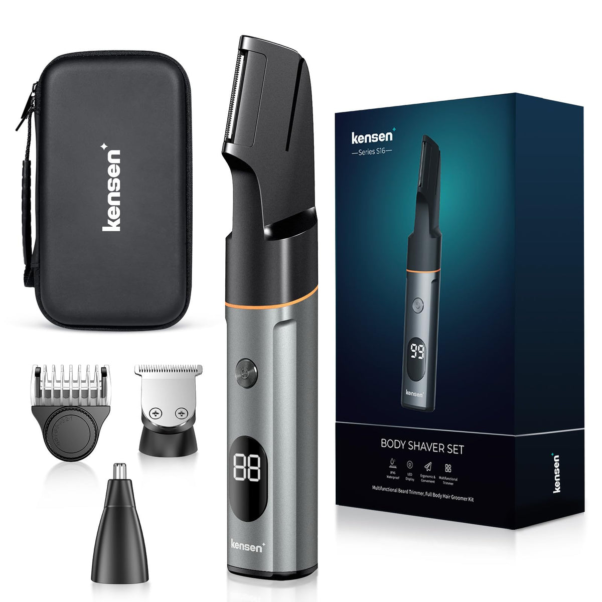 Kensen 3-In-1 Body Hair Trimmer, Body Groomer Trimmer For Men, Men'S Groin & Pubic Hair Trimmer, Manscaping Trimmer, Body Groome
