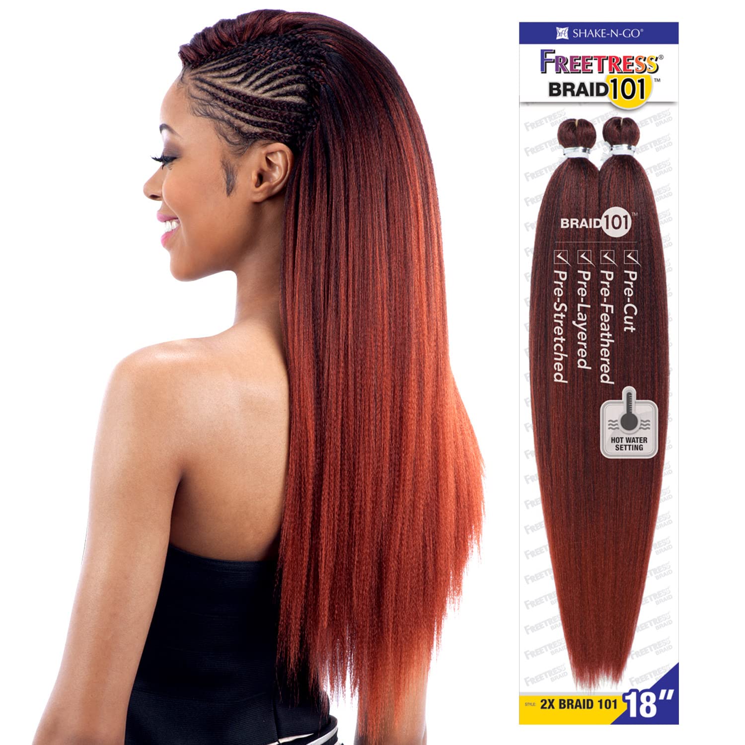 2X Braid 101 18'' (1 Jet Black) - Freetress Synthetic Hair Jumbo Braiding