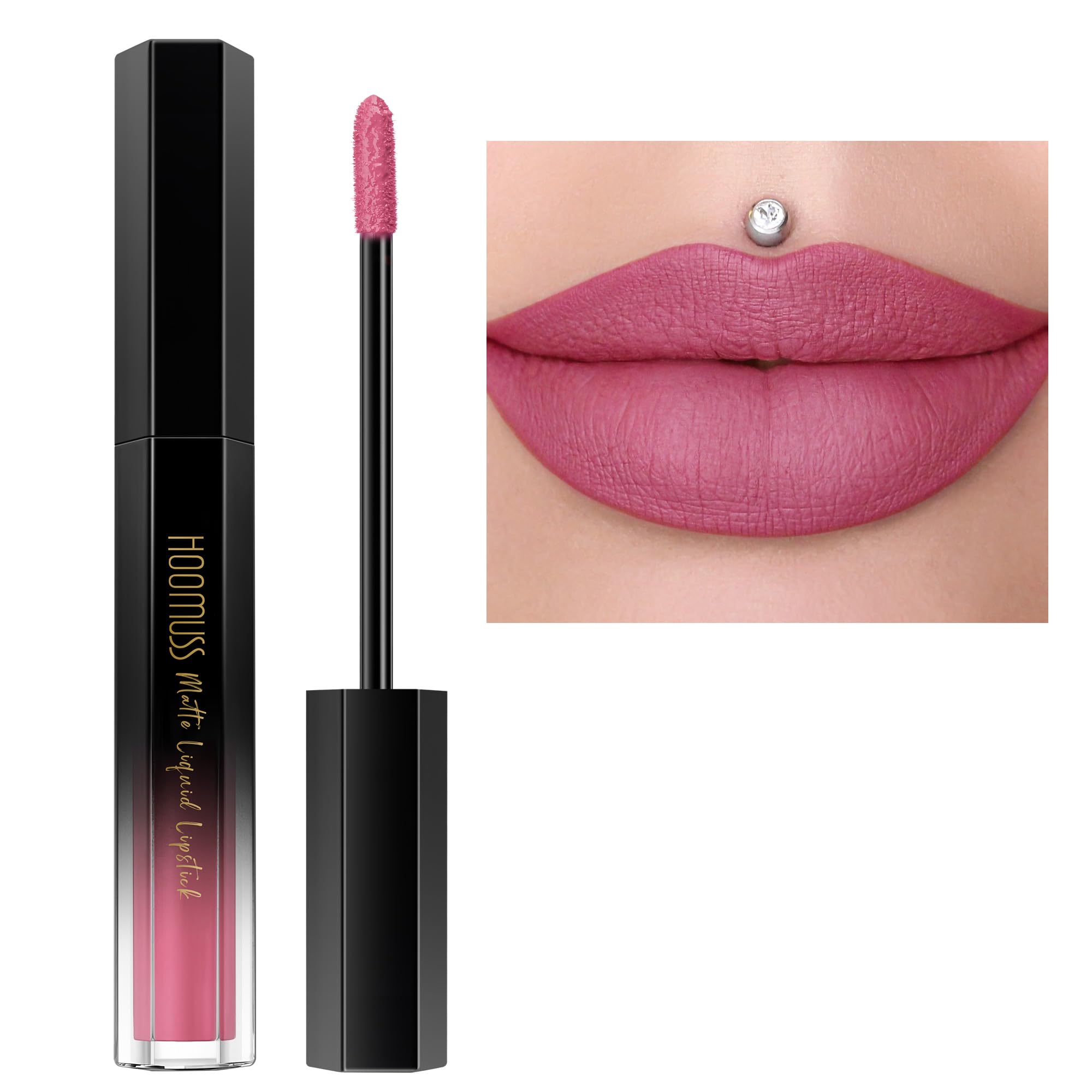 Hoomuss Pink Lipstick Long Lasting Matte Liquid Lipsticks For Women Non Transfer Smudgeproof Smooth And Easy To Appy Cruelty Fre
