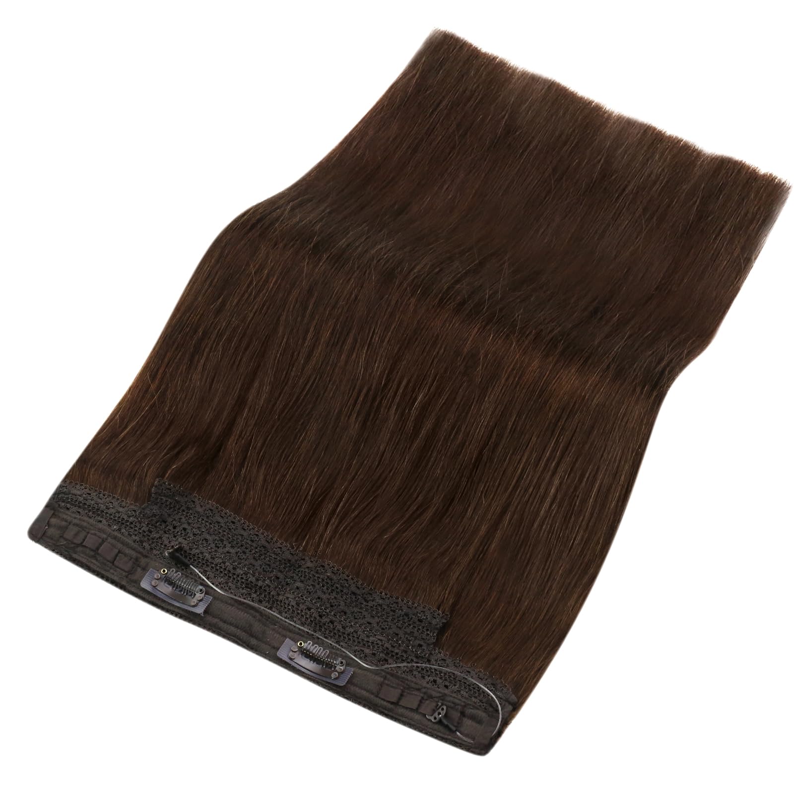 Sunny 100g Brown Wire Hair Extensions Real Human Hair Chocolate Brown Wire Extensions Natural Hair Brown Fish Line Hair Extensio