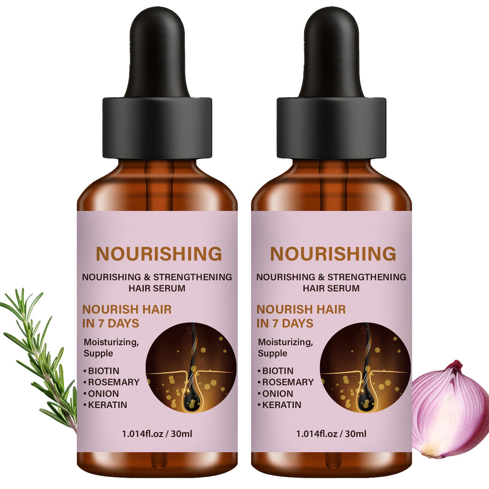 2Pc Strengthening Hair Serum with Biotin Onion for Nourishing Moisturizing