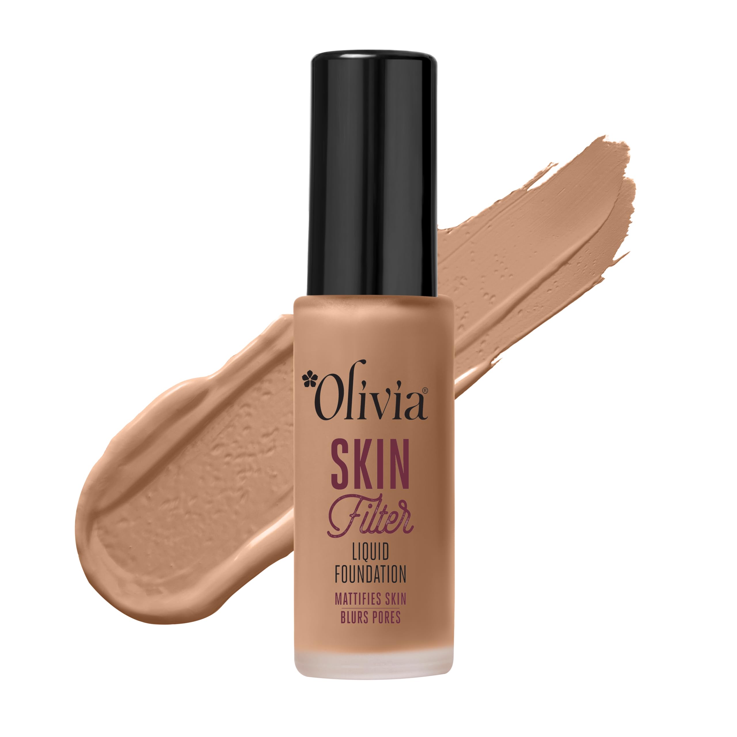 Olivia Skin Filter Liquid Foundation  Warm Mocha Dw7 | 30Ml | Mattifies Skin & Blurs Pores | Medium To Full Coverage | Lightwei