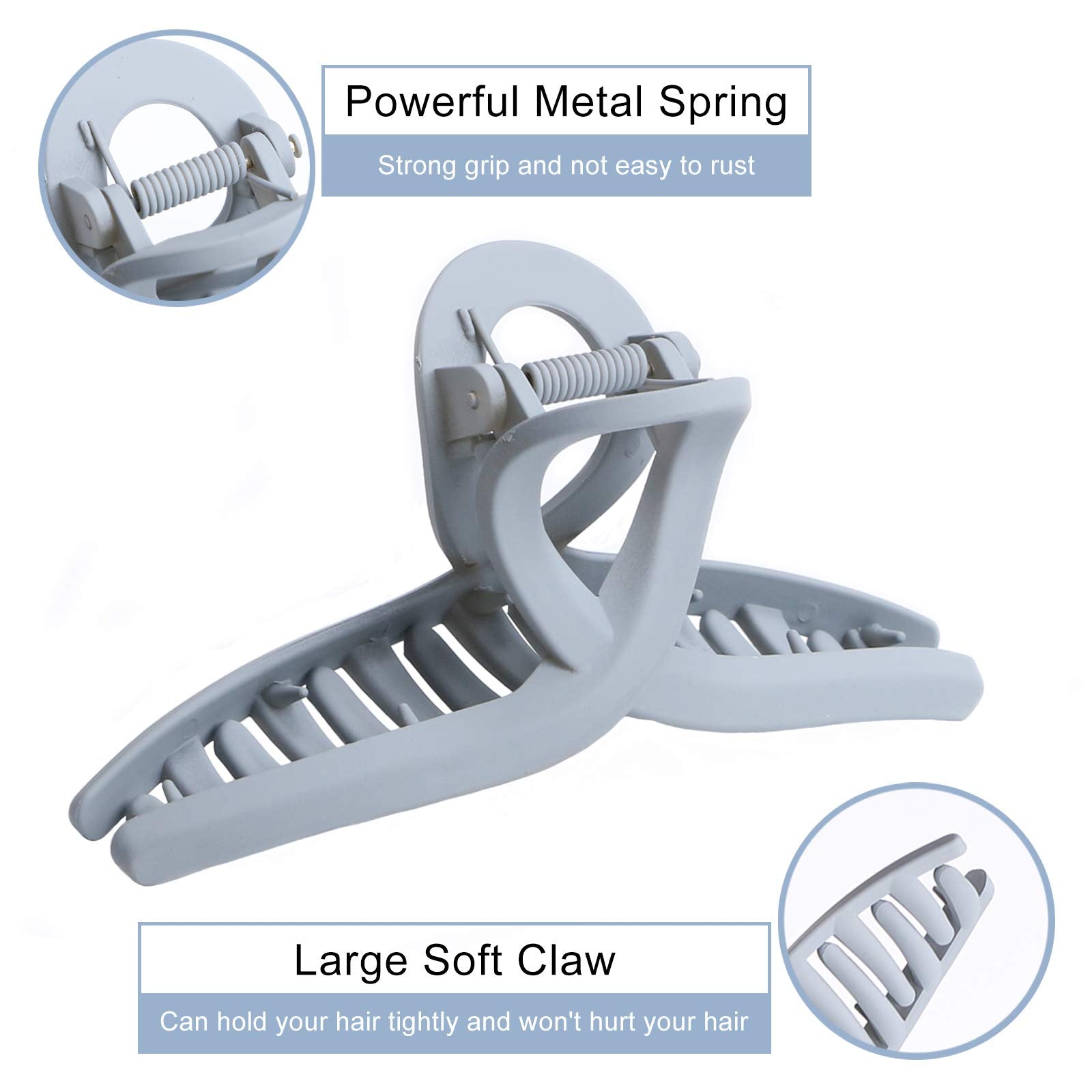 Hair Claw Clips Large No Slip Big Matte 4.3 Inch Jaw Butterfly Clip for Thin Fine Thick Hair Women and Girls 4 Packs