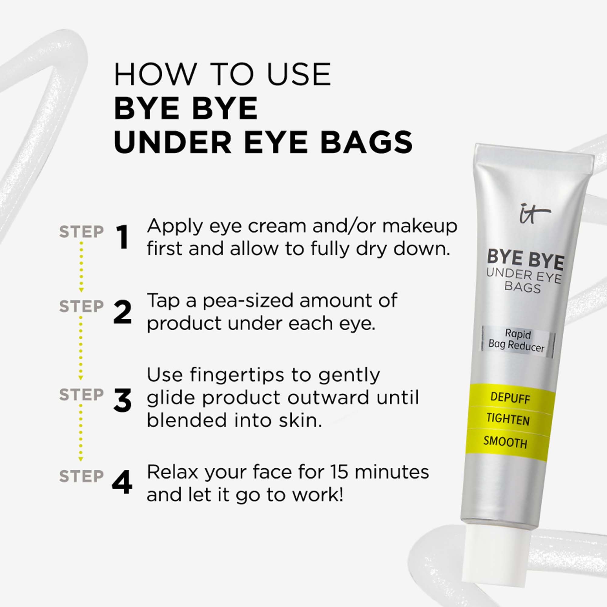 IT Cosmetics Bye Bye Under Eye Bags Daytime Treatment - Depuffs, Tightens, Smooths & Reduces Look of Wrinkles & Fine Lines - All