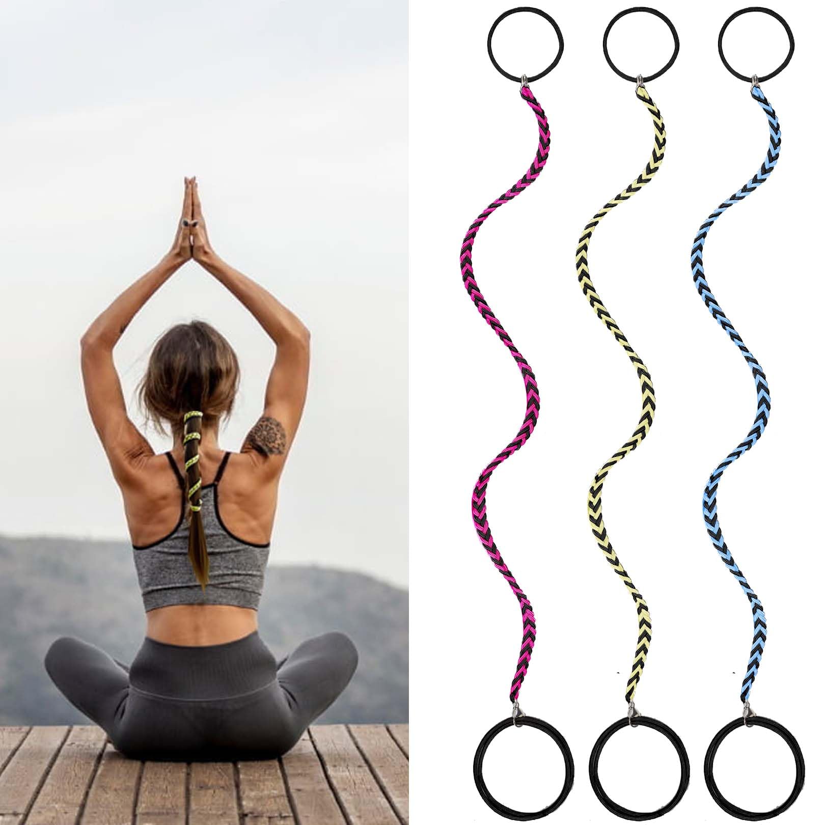 3 Packs 16'' Colorful Spiral Hair Ties No Damage For Women, Elastic Ponytail Holders Hair Bands For Short Fine Thin Hair Ponytai