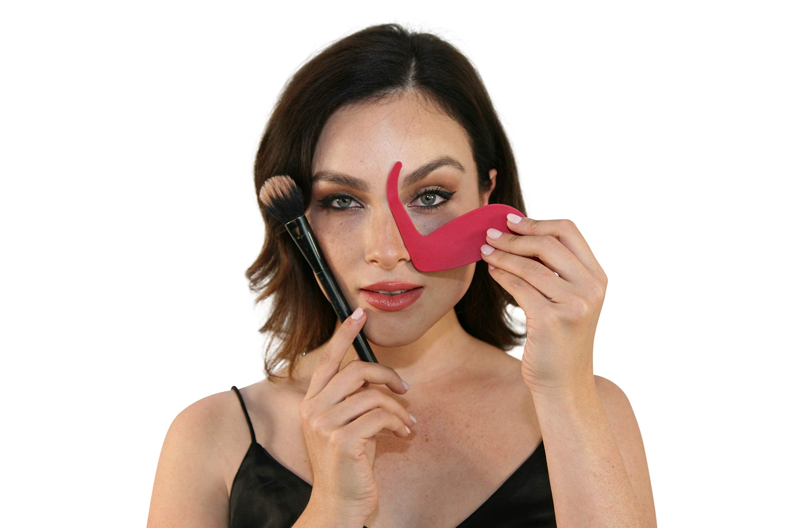 Contour Stencil By Revo - Makeup Kit Brushes Set - Eyebrow Pencil Tint Shaper- Nose Contour Palette Kit Organizer Tool - Contour