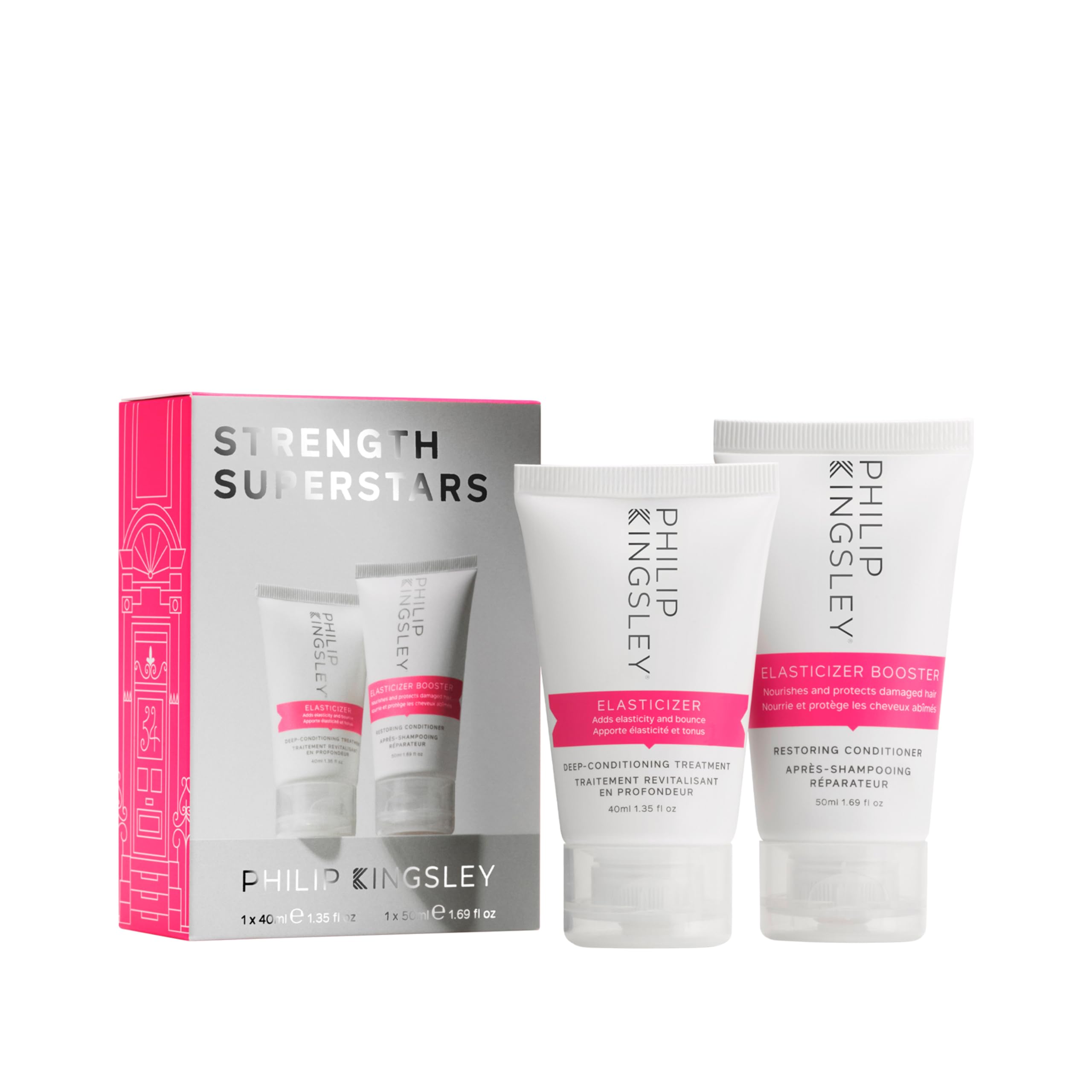 PHILIP KINGSLEY | Stocking Filler: Strength Superstars Gift Set | Elasticizer & Elasticizer Booster | Hair Treatment Duo to Hydr