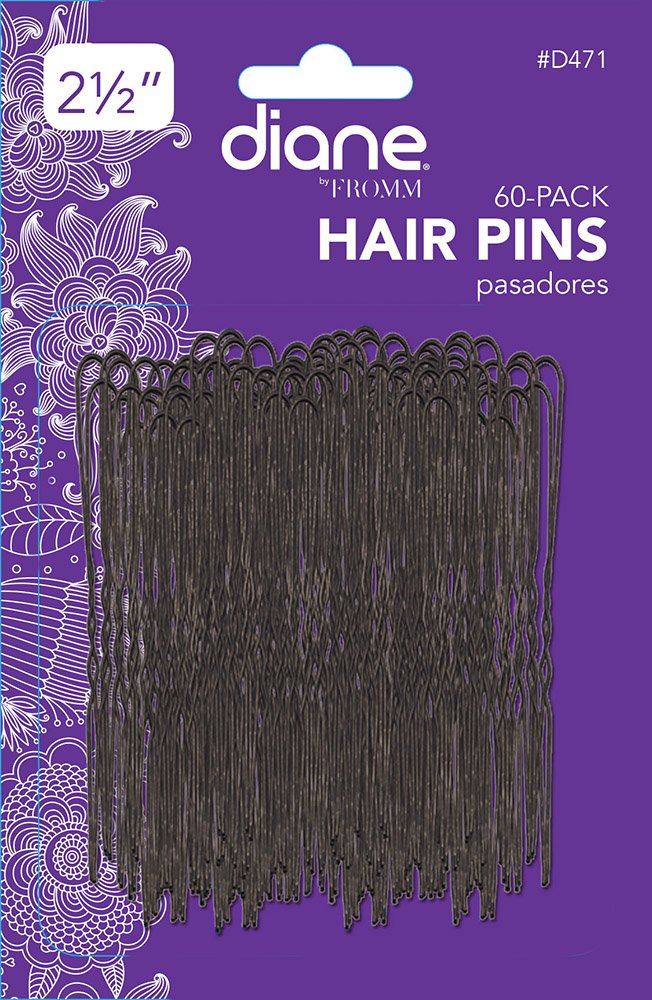 Diane Hair Pins, Black, 2.5