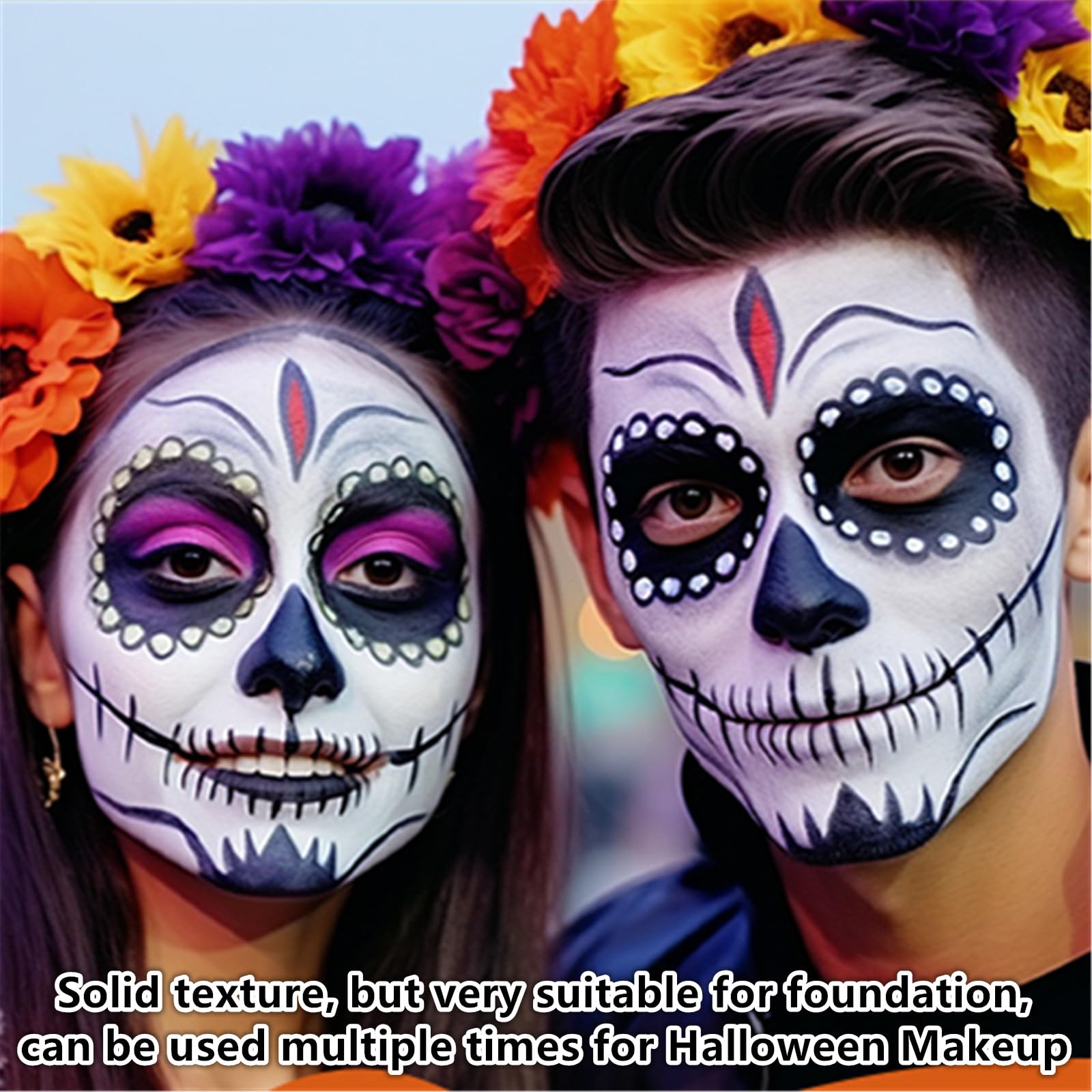 Go Ho Clown White Face Paint For Halloween Makeup,Water Based Professional White Face Body Paint Washable For Sfx Clown Skeleton
