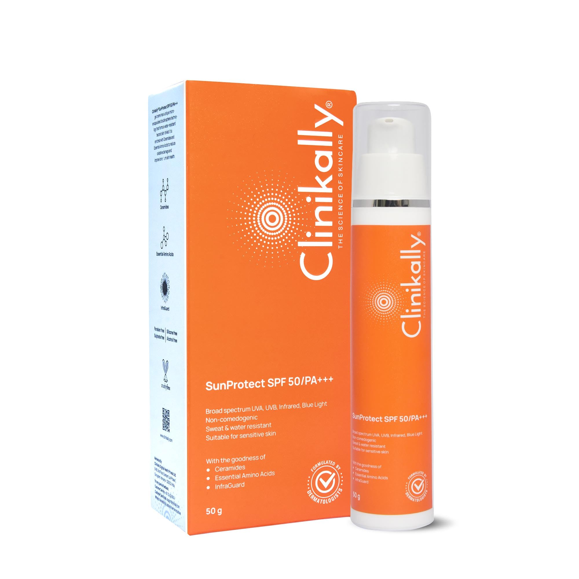 Clinikally Sun Protect Spf 50/Pa+++ | Shields Uv, Infrared & Blue Light | Prevents Photoageing & Free Radical Damage | Soothes A