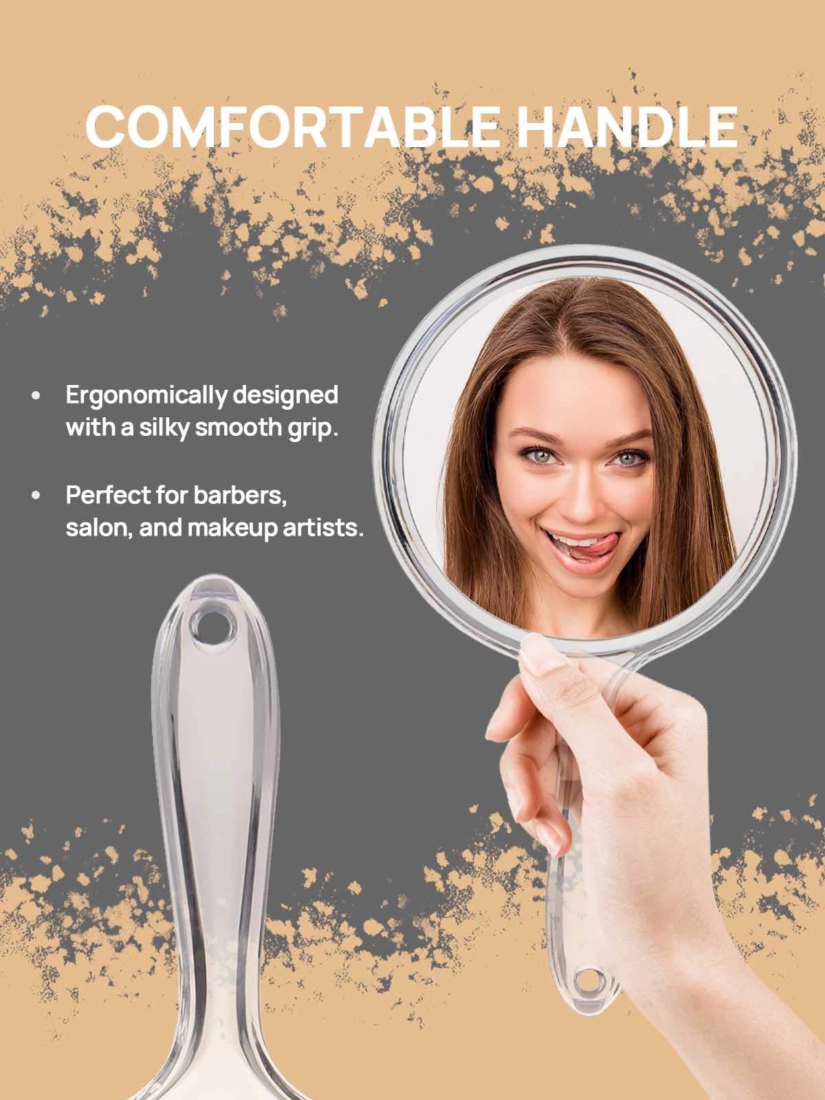 OMIRO Hand Mirror, Double-Sided Handheld Mirror 1X/3X Magnifying Mirror with Handle, Set of 12 (Clear)