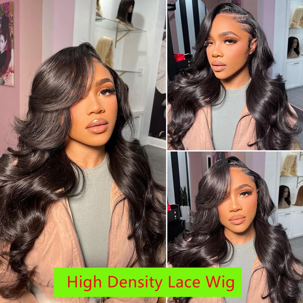 STOGEDEST Wear And Go Glueless Wig, 4x4 Closure Wigs Human Hair 18 Inch Body Wave Lace Front Wigs Human Hair, Glueless Wigs Huma