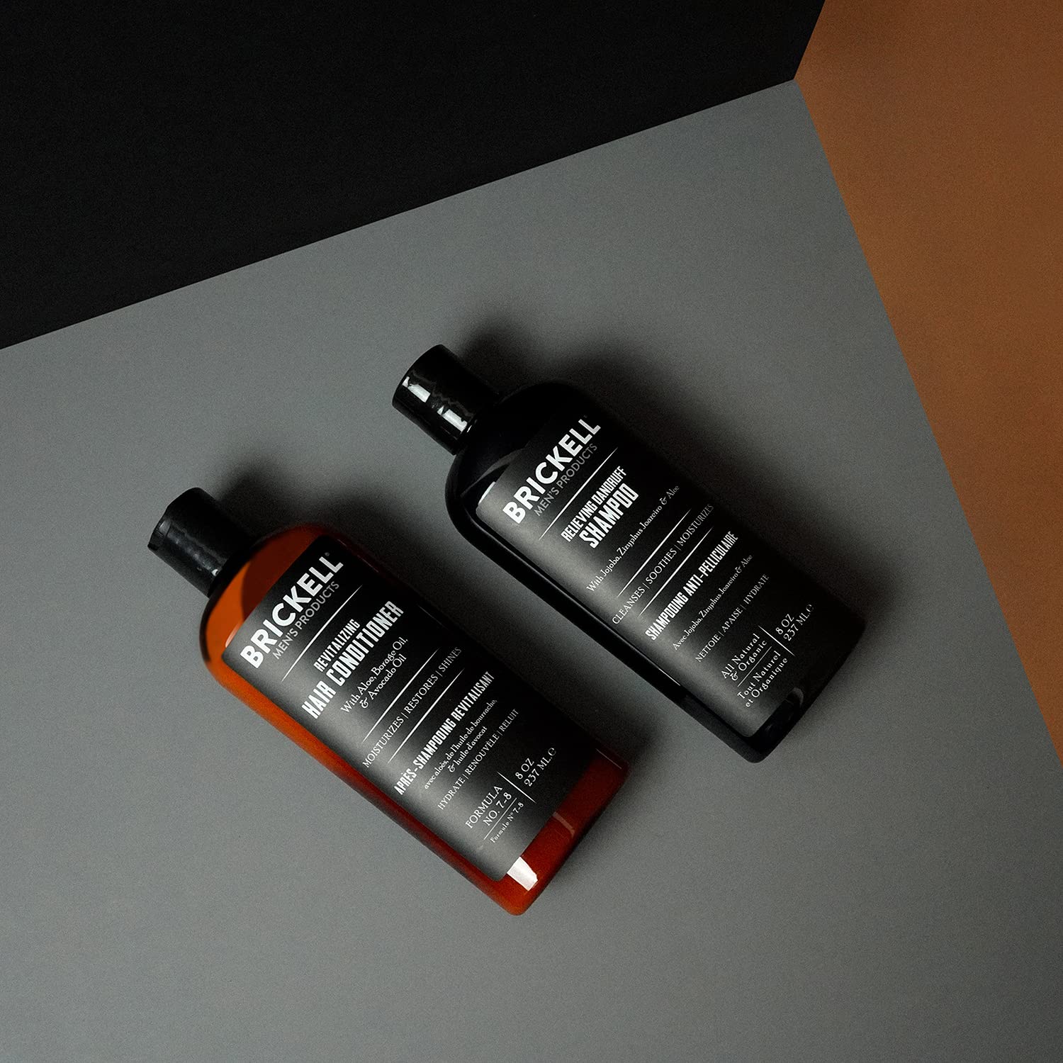 Brickell Mens Daily Relieving Hair Care Routine, Dandruff Shampoo and Conditioner Set For Men, All Natural and Organic, Scented