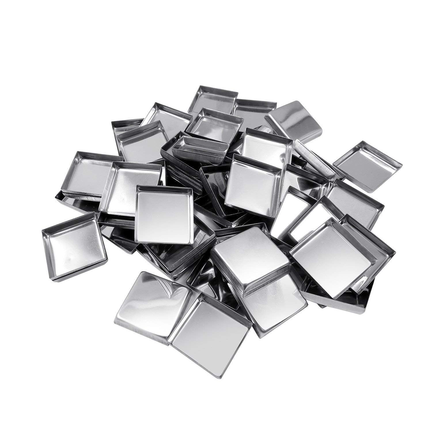 20 Pieces Empty 26 Mm Square Metal Pans Cosmetic Eyeshadow Blush Lipstick Organizer For Magnetic Makeup Palette (Height 5 Mm)