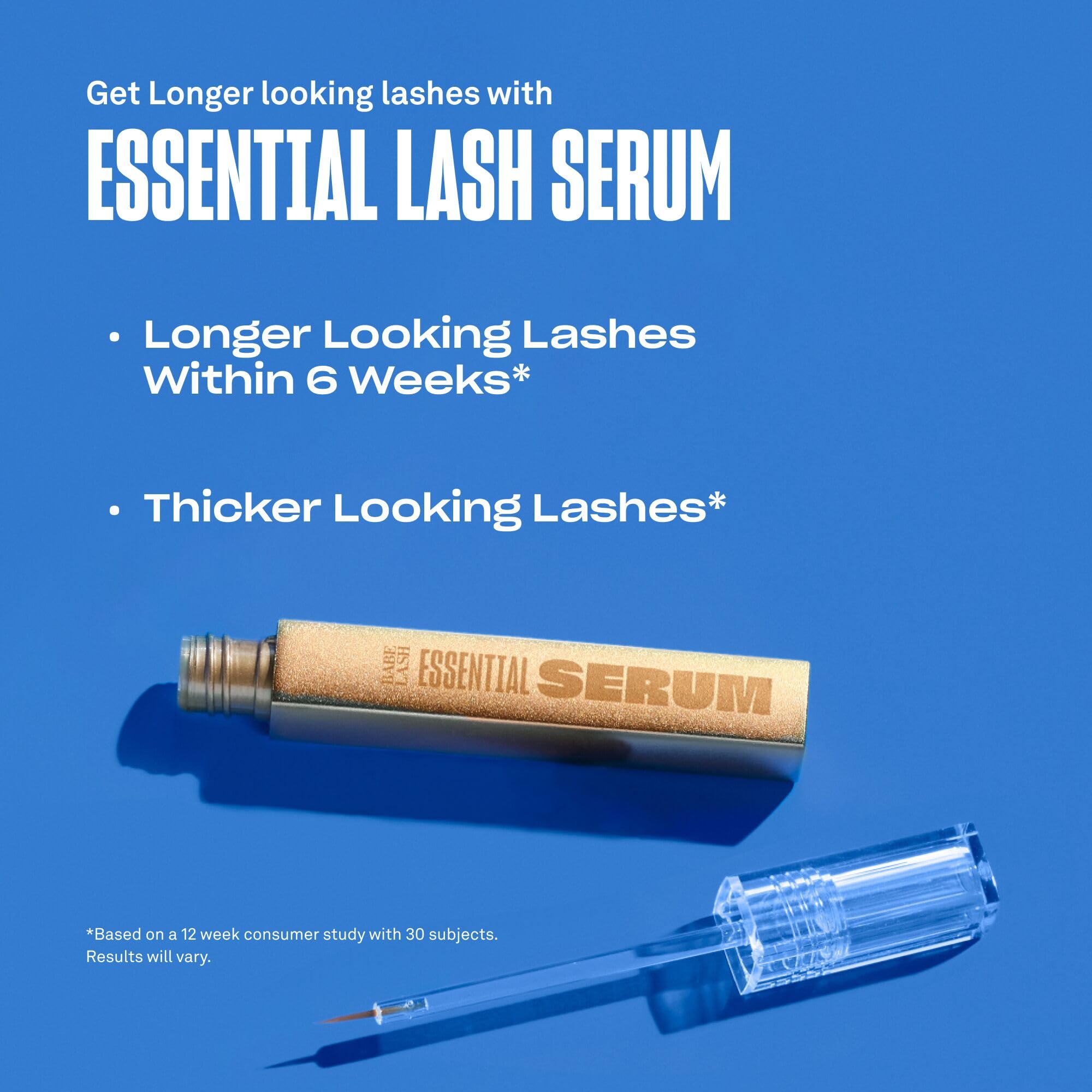 BABE ORIGINAL Lash Serum - Fuller & Longer Looking Eyelashes, 2mL, Clear, 3-Month Supply, Ideal for Natural Lashes and Extensions
