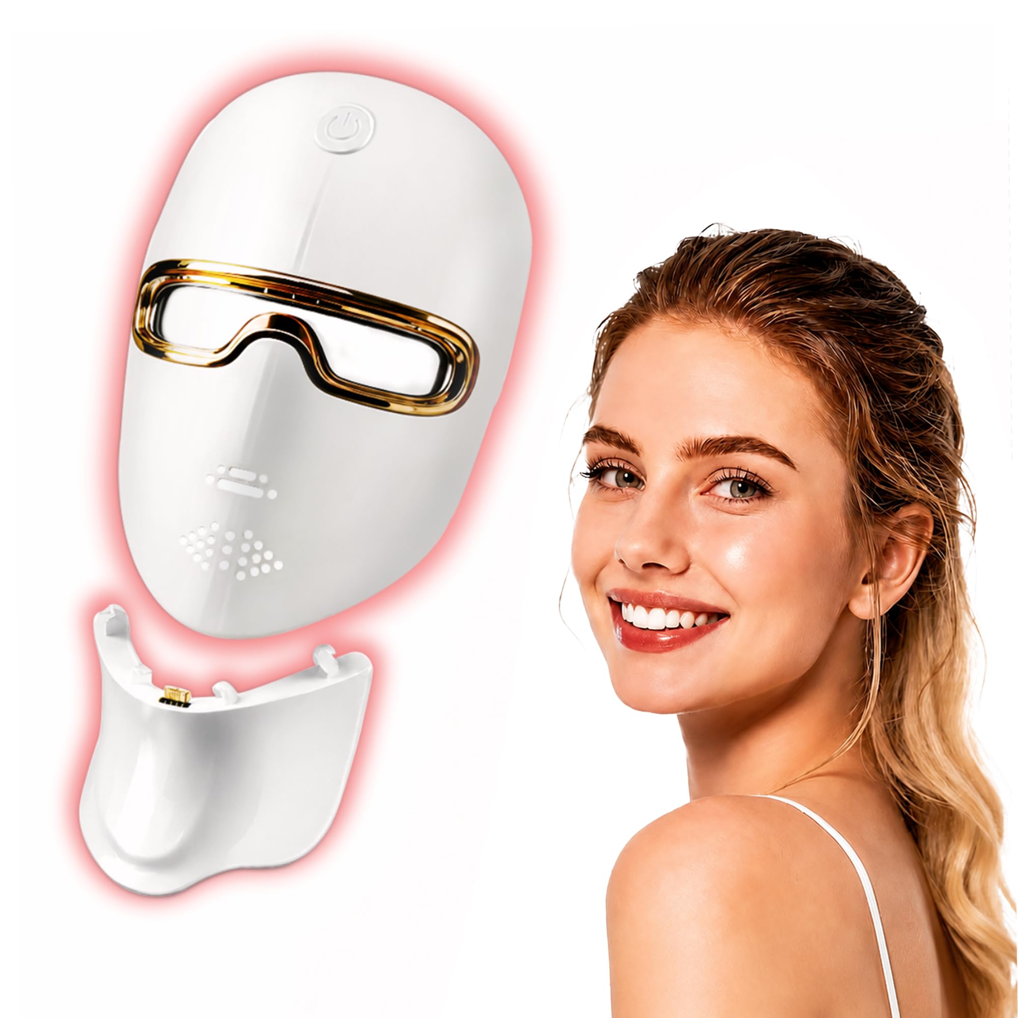 Aimilove Red Light Therapy Mask for Face, 850nmNIR Treats Acne & Wrinkles