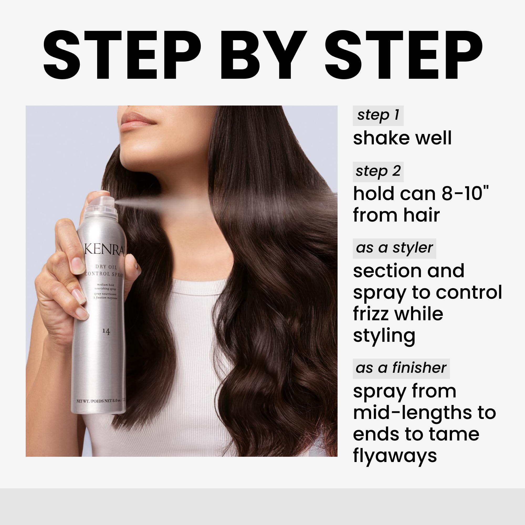 Kenra Dry Oil Control Spray 14 | Medium Hold | Nourishing Spray | Frizz Control Hairspray | All Hair Types | 8 Oz