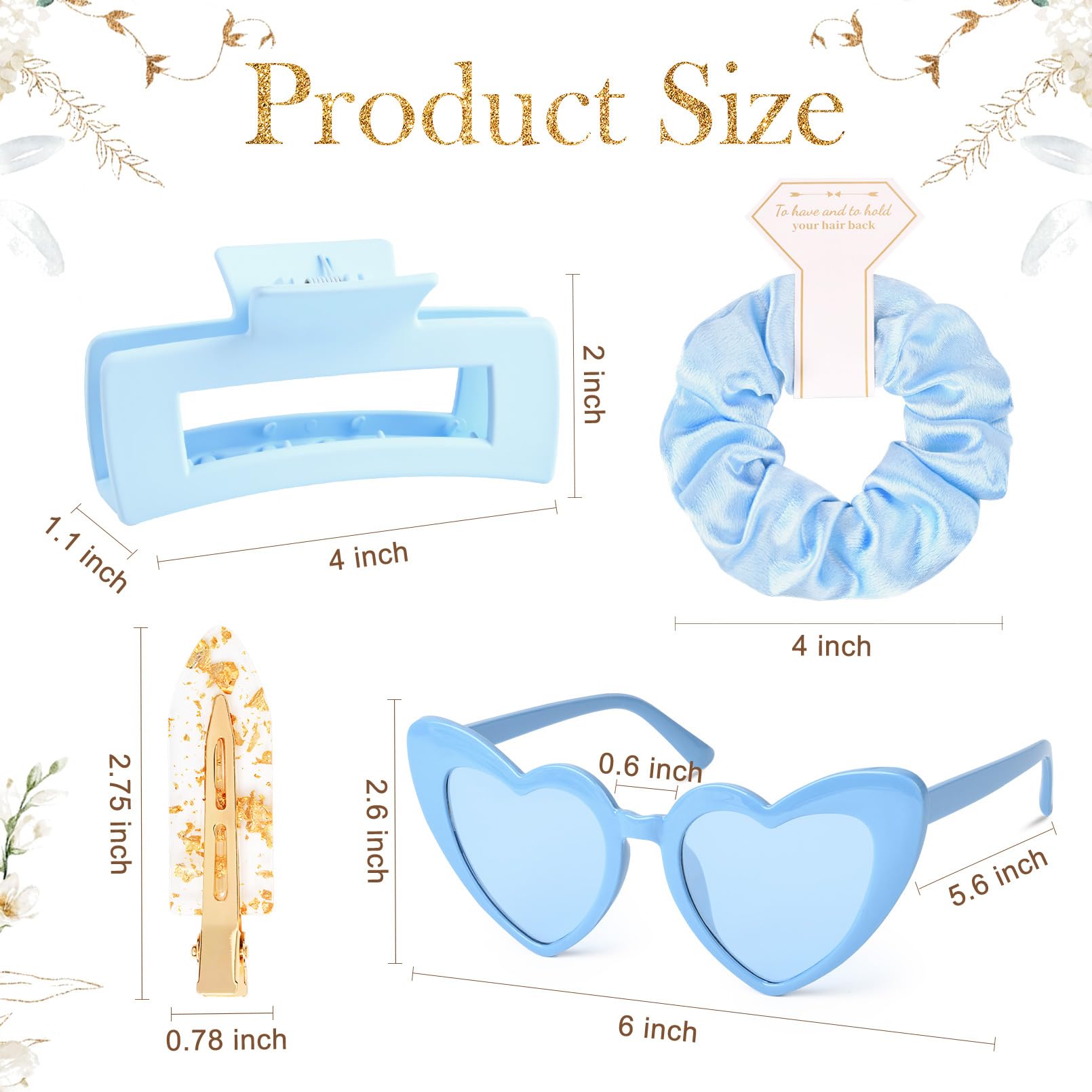4 Pcs Bridesmaid Proposal Gifts Bridesmaid Hair Clips Bridesmaid Scrunchies Bridesmaid Sunglasses Bridal Shower Gifts Silk Satin