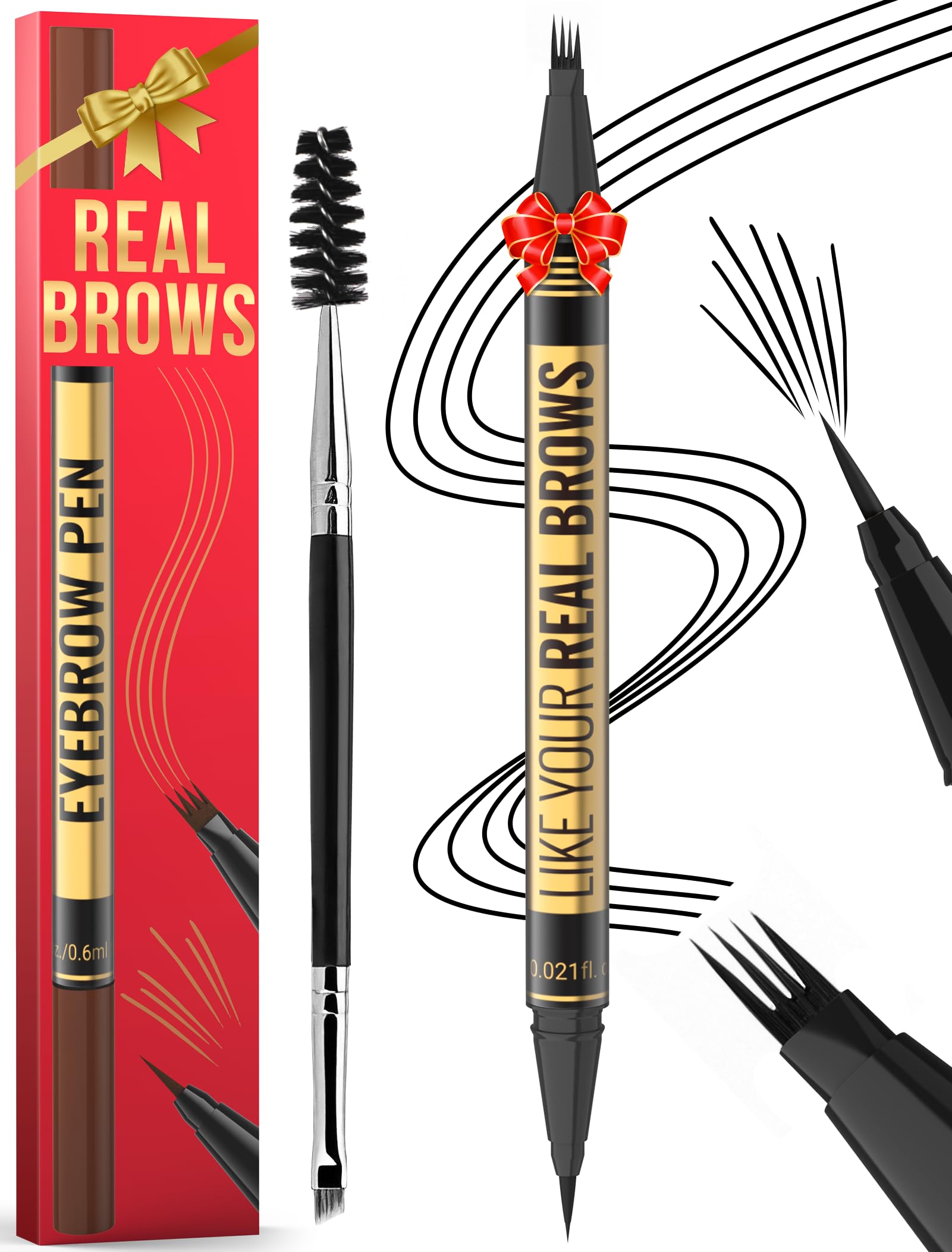 Vevivia Beauty Eyebrow Pen - Microblading eyebrow pencil with Micro-Fork Tip & Precision Tip for Natural Brows, Eyebrow Pencils 