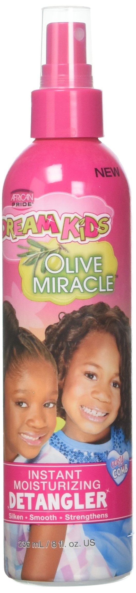 African Pride Dream Kids Olive Miracle Instant Moisture Detangler, Restores Natural Coils & Curls, Adds Moisture & Controls Friz