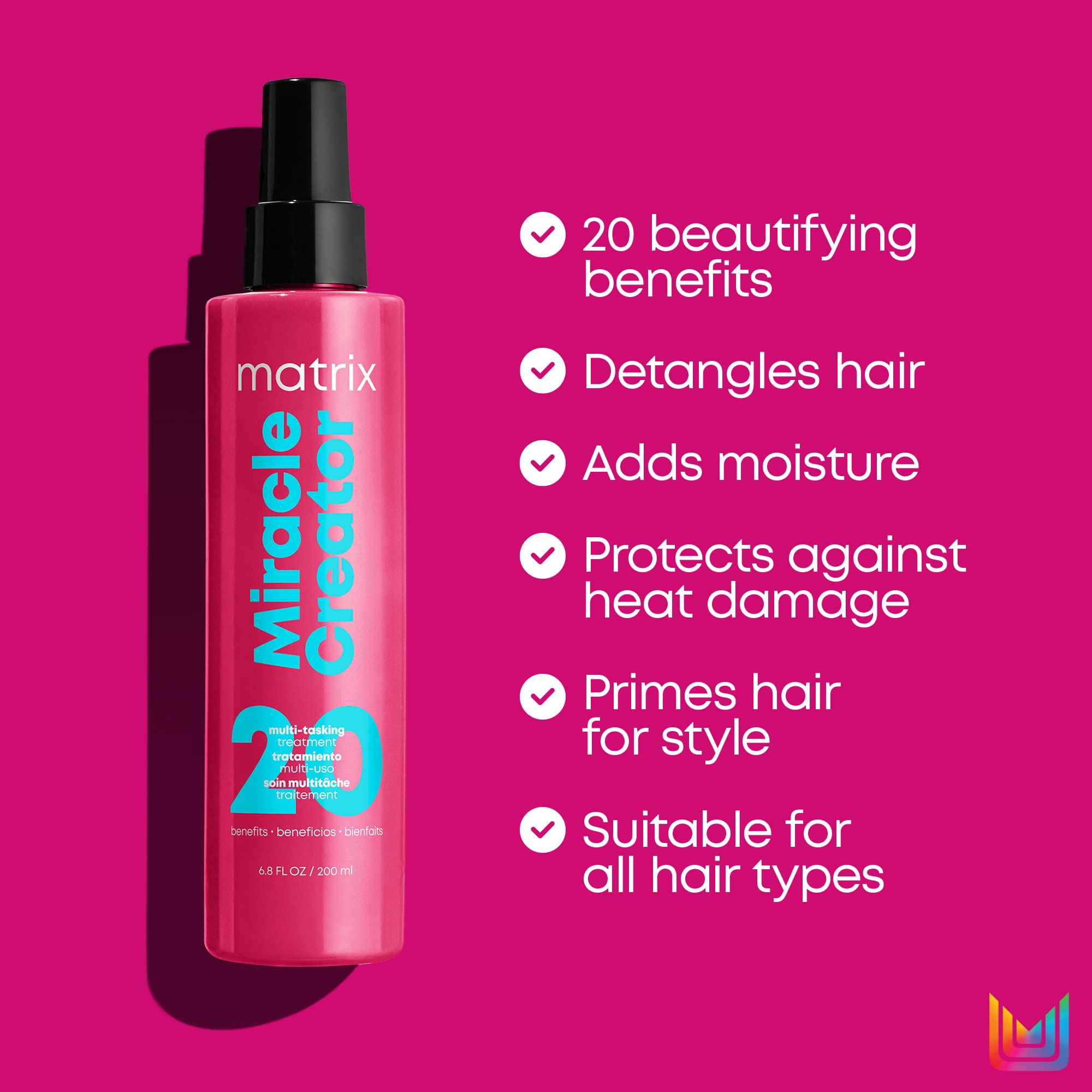 Matrix Total Results Miracle Creator  Ultimate Strengthening Leave-In Conditioner  Moisturizing Heat Protectant & Detangler Spra