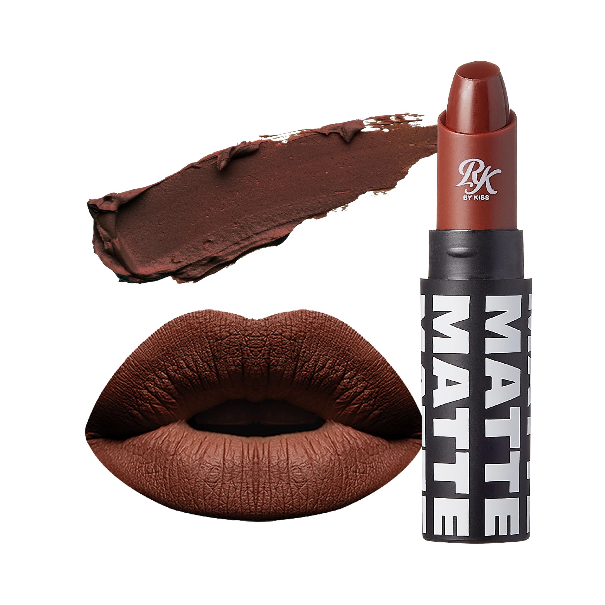 Ruby Kisses Lipstick, Matte Finish, Long-Lasting, Highly Pigmented, Smooth Apply, Full Coverage Lip Makeup for Women Men (Spicy 