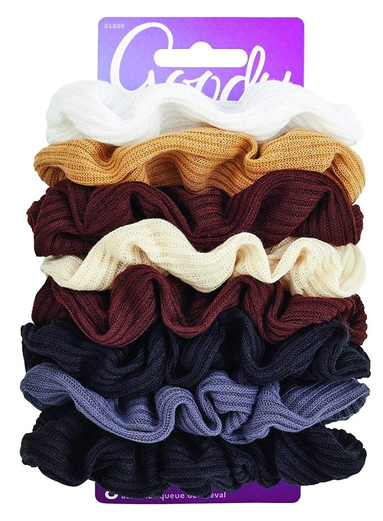Goody #01800 Ouchless Ribbed Scrunchies 8 Count (Pack Of 3)