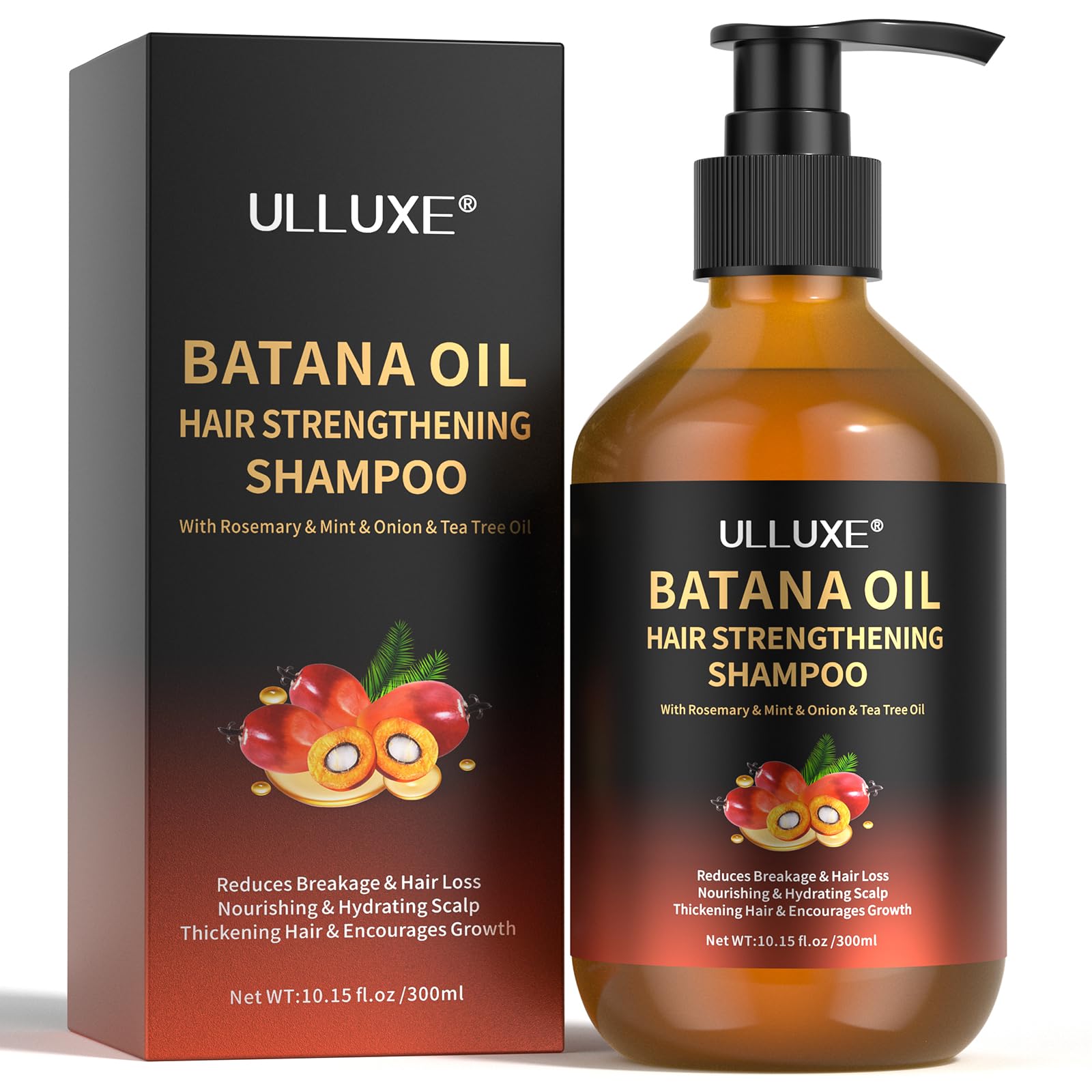 Batana Oil Hair Growth Shampoo, Strengthening Regrowth Shampoo for Men & Women with Thinning Hair & Hair Loss, Infused Rosemary,
