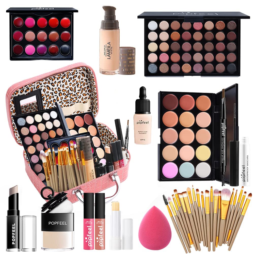 All In One Makeup Kit For Women Full Kit Makeup Set For Girls Teens Eyeshadow Palette, Lip Gloss, Lipstick, Foundation, Mascara,