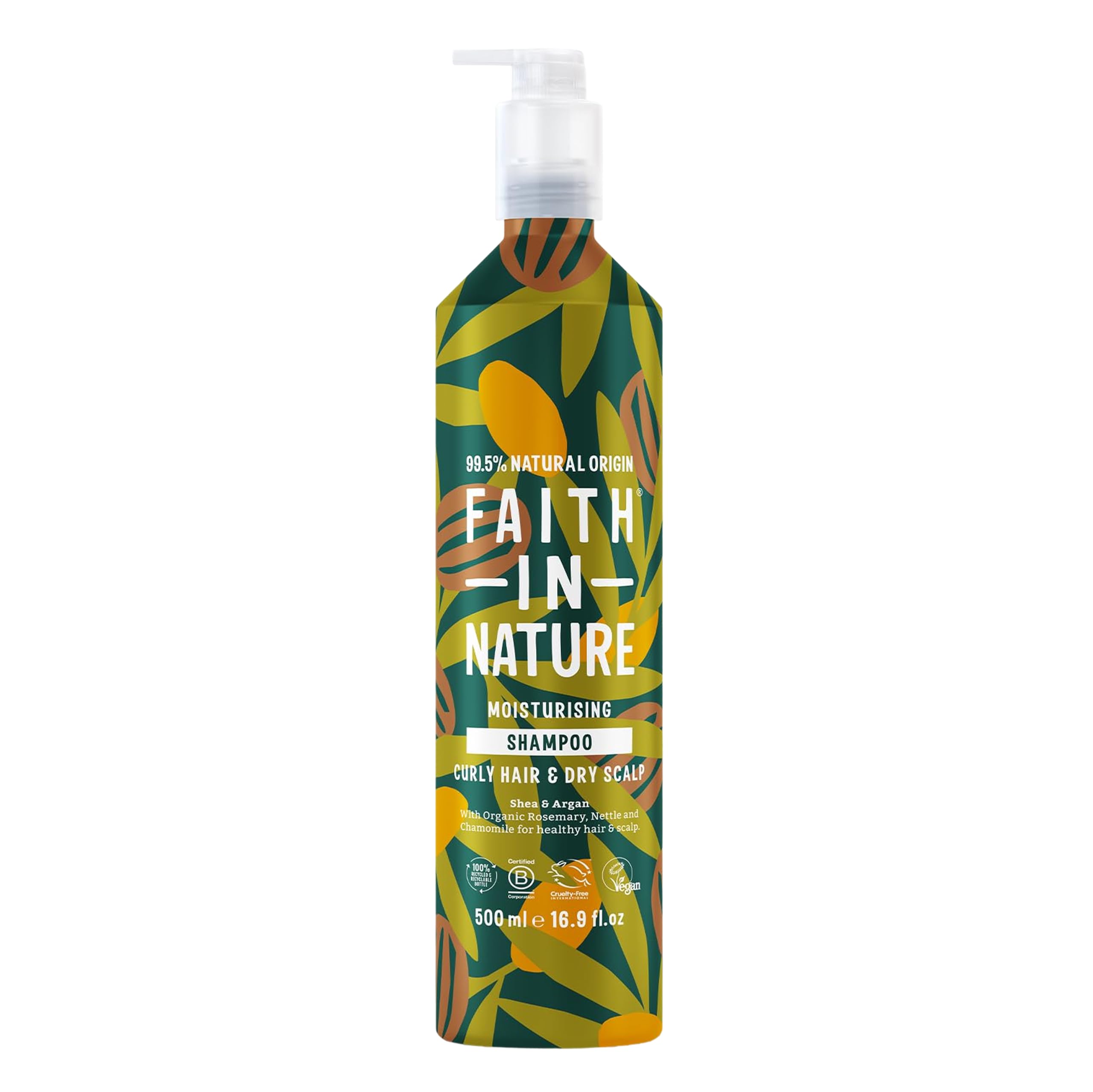 FAITH IN NATURE Natural Aluminium Bottle Shampoo - Vegan & Cruelty Free, No SLS or Parabens - 16.9 fl oz, Shea & Argan