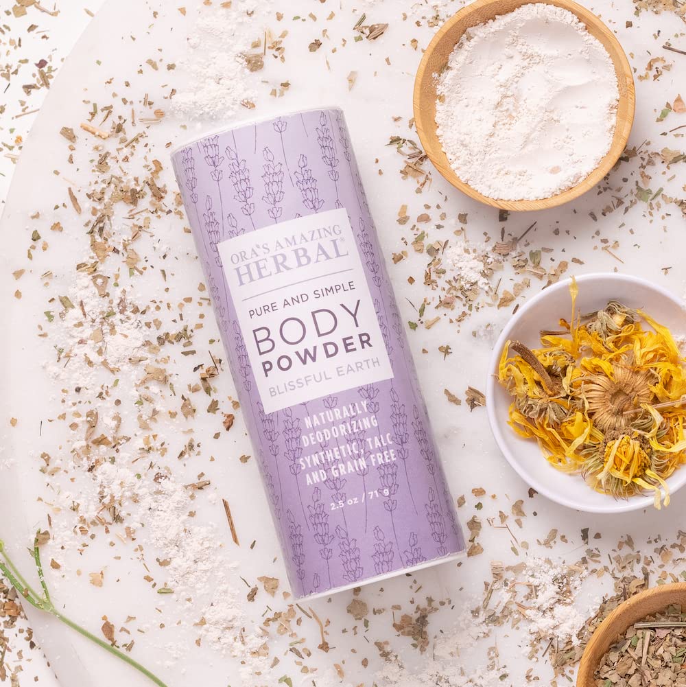 Body Powder, Talc Free Body Powder For Women, Cornstarch Free Talcum Powder, Blissful Earth Scent, Essential Oils Lavender, Veti