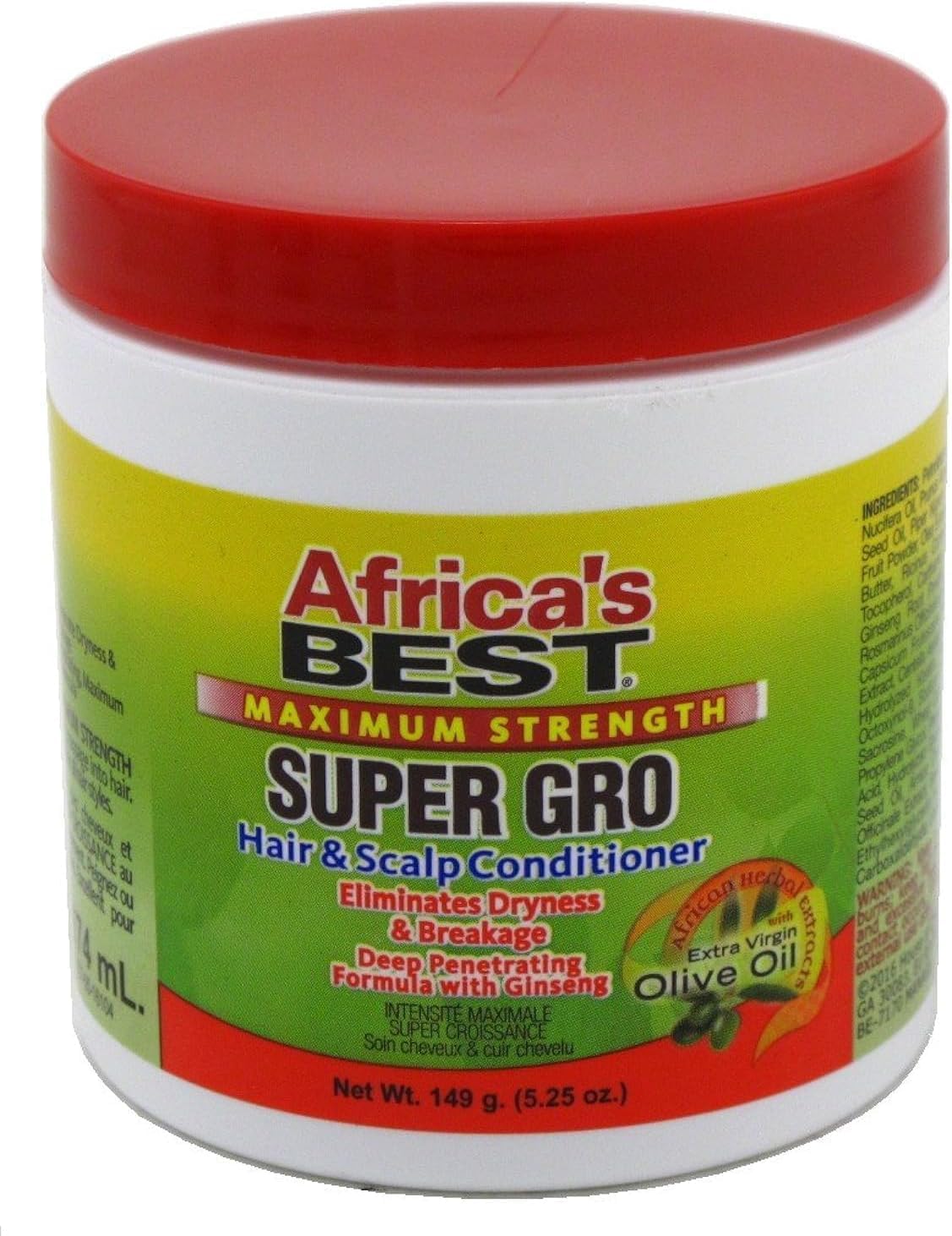 Africa'S Best Maximum Strength Super Gro Hair & Scalp Conditioner, 5.25 Oz