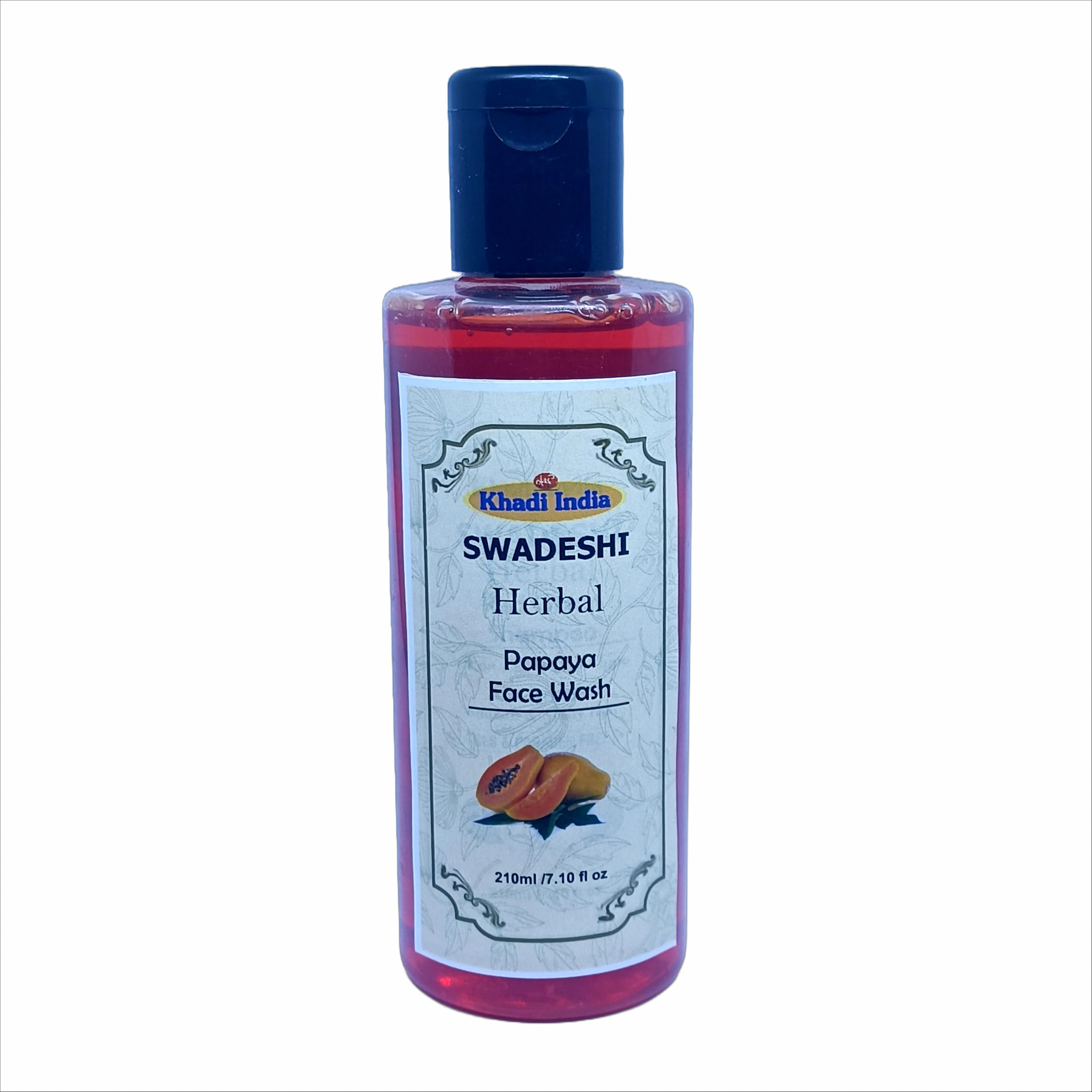 Khadi Natural 100% Herbal Papaya Face Wash  Skin Brightening & Tan Removal Cleanser, Gentle Exfoliation With Natural Enzymes, S
