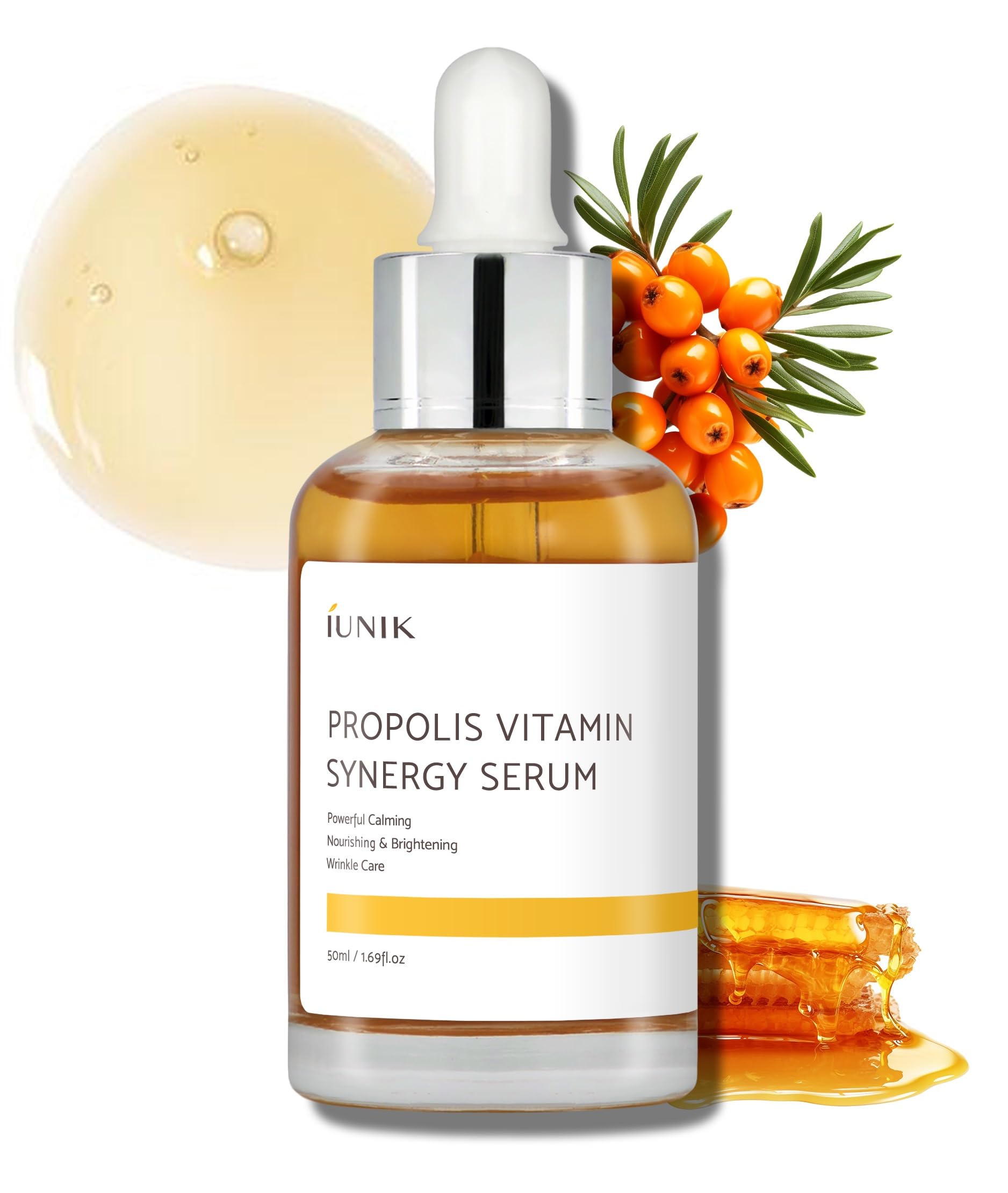Iunik Propolis 70% Vitamins 17% Synergy Serum - Centella Asiatica Calming Soothing Deep Nourishing For Dry Dull Spot Hyperpigmen