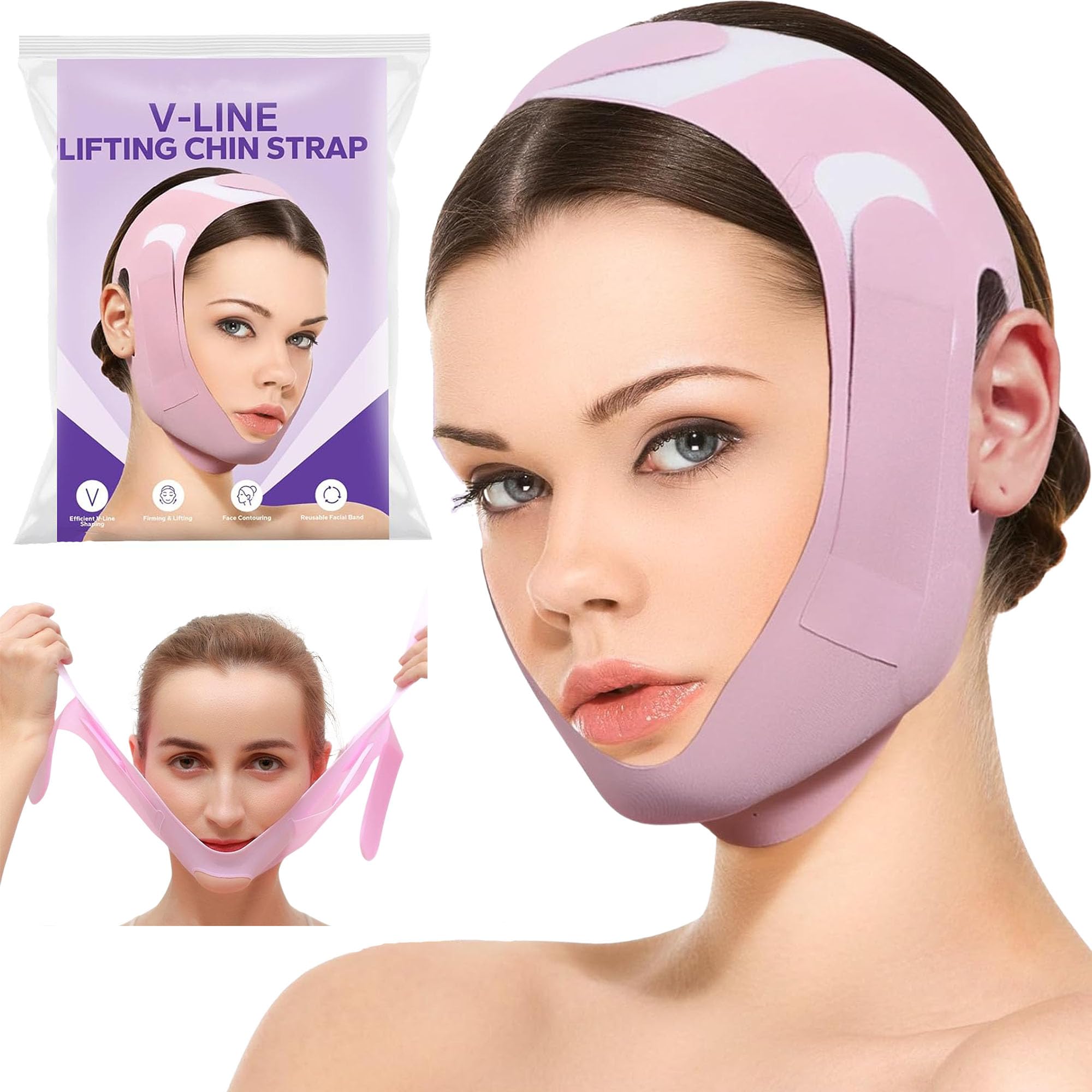 Bellox Enterprise Silicone V Face Mask Face Lift Up Belt Facial Slimming Bandage Mask Cheek,Chin,Neck Slimming Thin Belt Face Sl