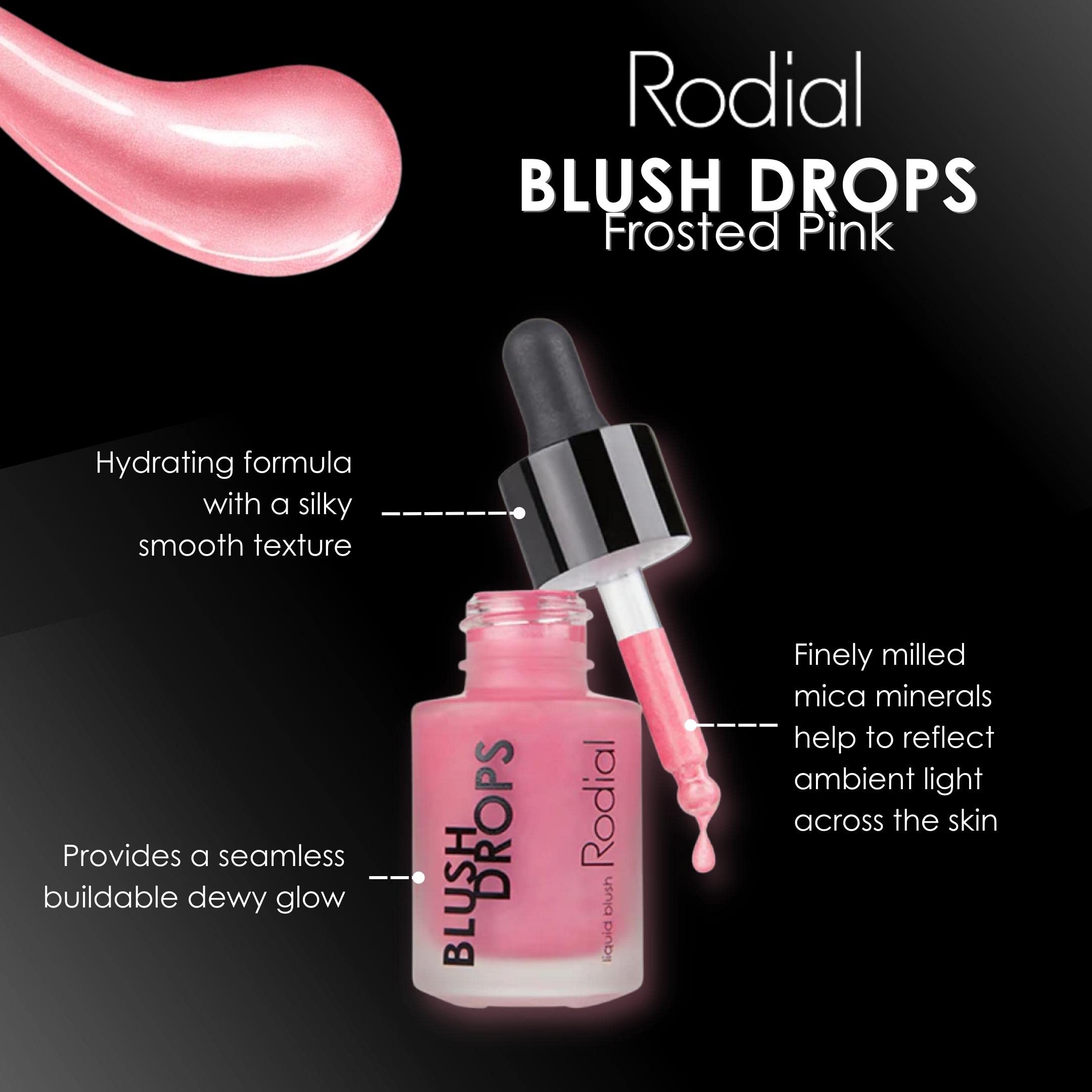 Rodial Blush Drops Frosted Pink, 0.5 fl oz, Moisturising Make Up Blush Drops with Vitamin E, Liquid Blush with Naturally Radiant