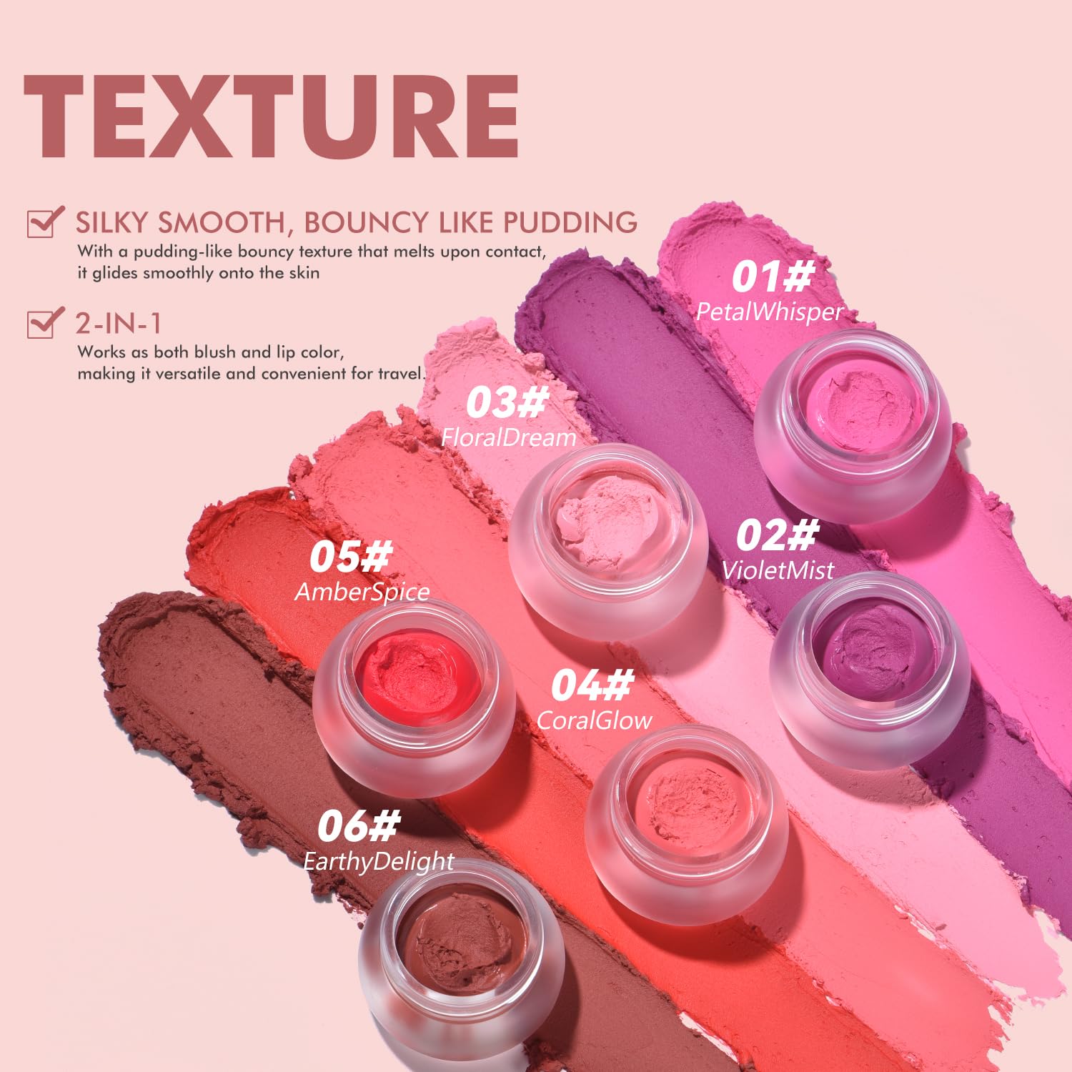 Young Vision Lip & Cheek Pudding Pot - Multi-Use Soft Matte Cream Blush, Buildable Lightweight Formula Lips And Cheeks Tint, 5G/