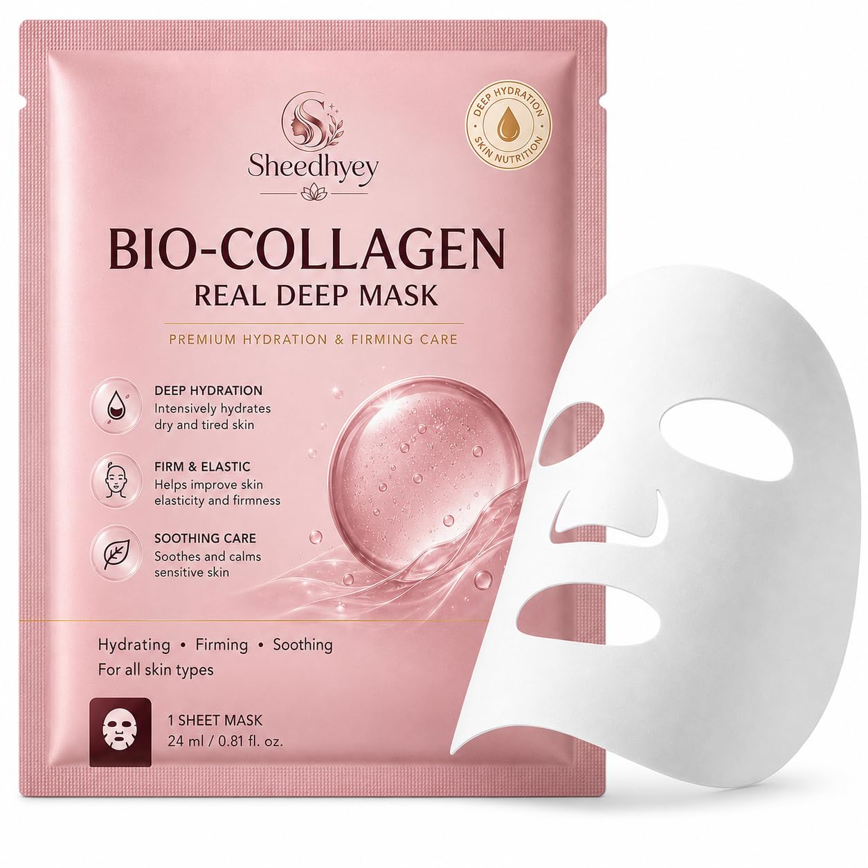 (Pack Of 1) Curve Creation Bio Collagen Night Mask  Hydrating Overnight Hydrogel Face Mask For Deep Moisturizing & Glass Skin |
