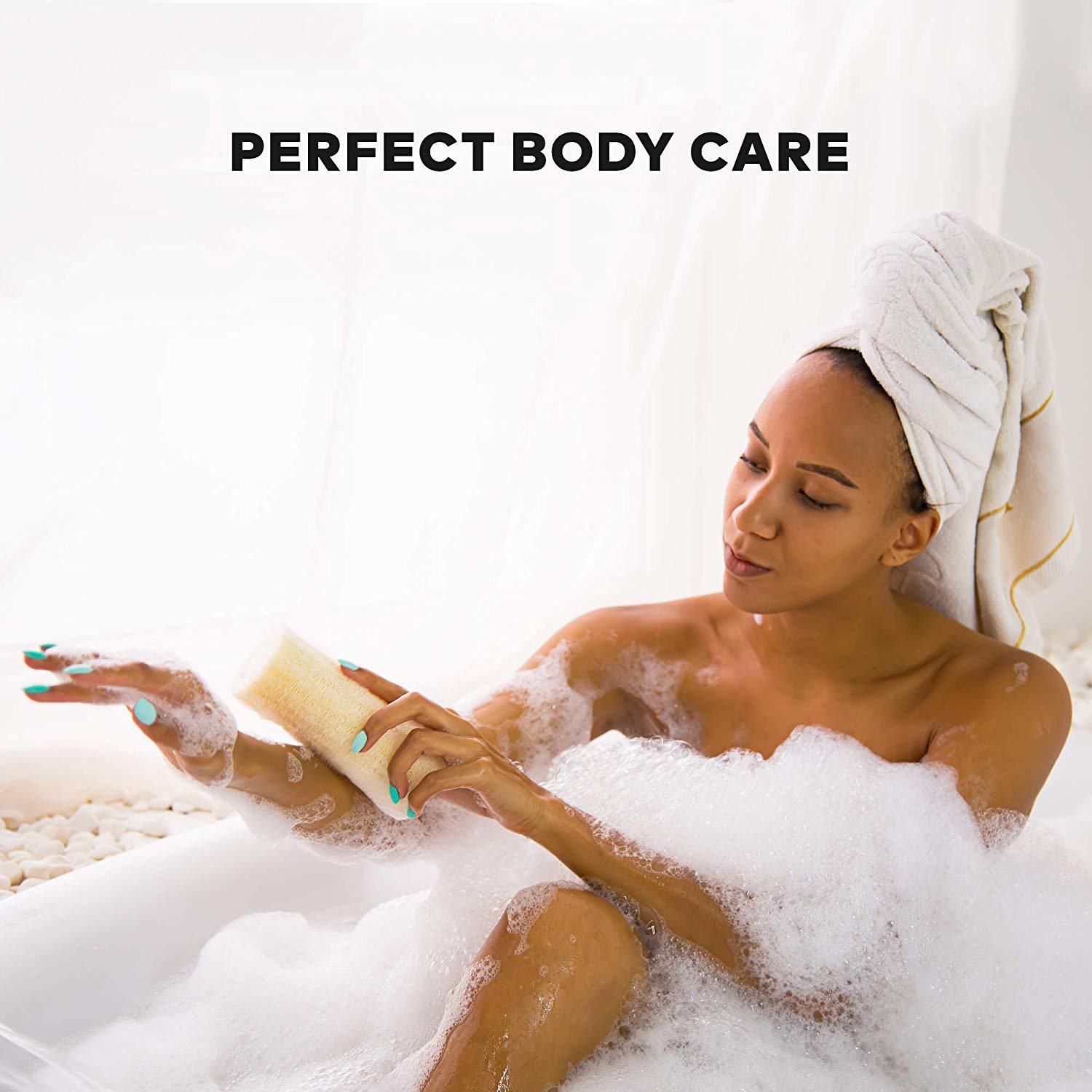 Yemtal Natural Loofah Sponges Organic Luffa Bath Shower Sponge Exfoliating Body Back Scrubber For Men Women Adults Spa Beauty Ba