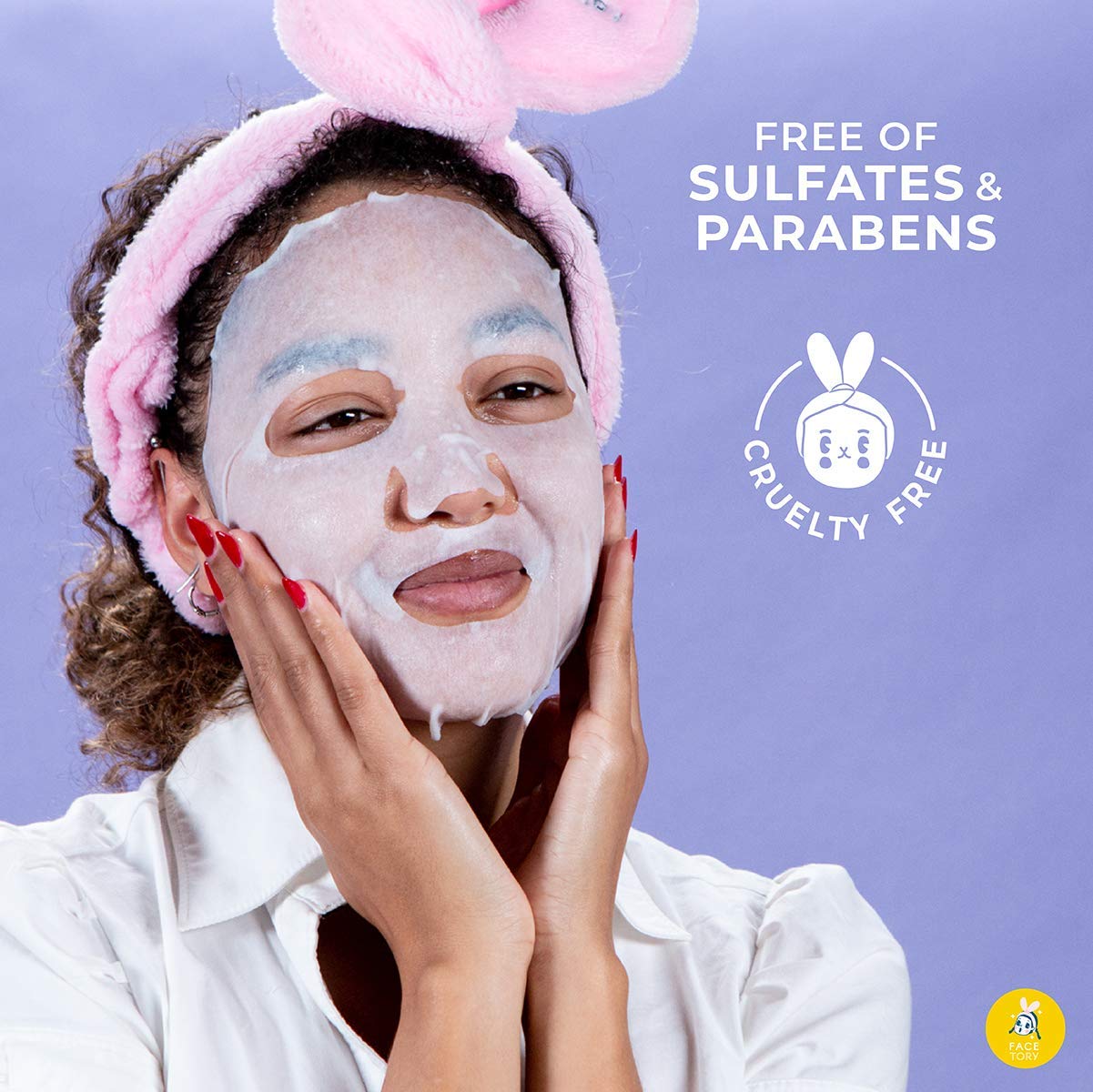 FAcETORY Lets Talk, Vitality Pomegranate Antioxidant Firming Mask - Lifting, Firming, and Hydrating (Pack of 5)