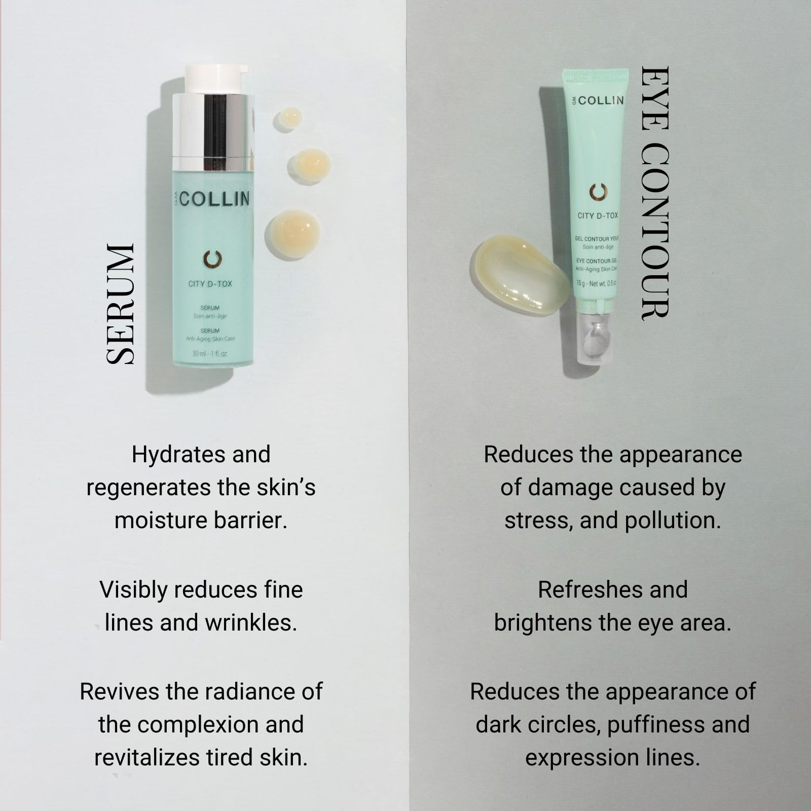 G.M. COLLIN City D-Tox Serum | Anti-Aging Face Serum with Hydrating Peptides | Replenishes The Skins Moisture Barrier