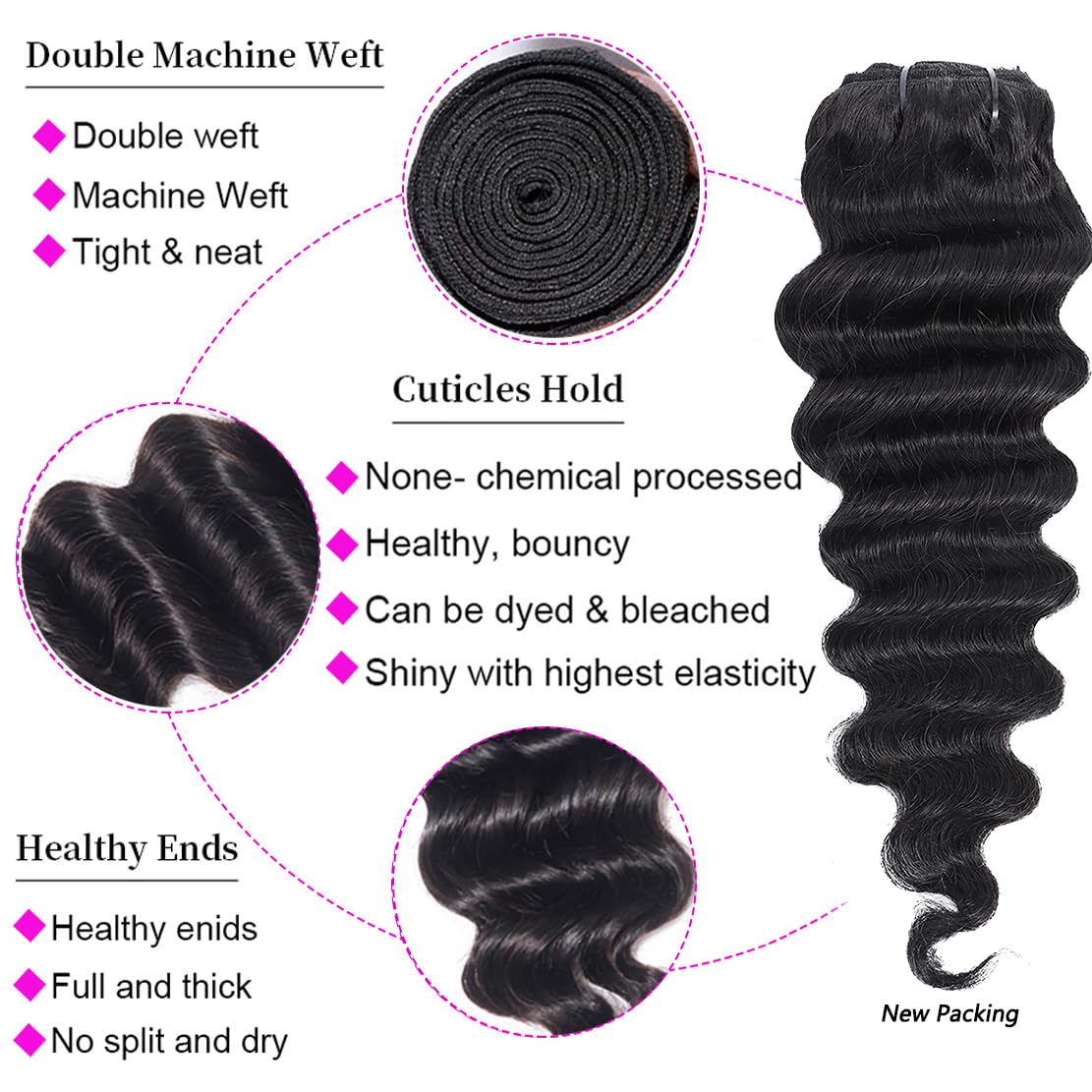 Brazilian Loose Deep Wave 4 Bundles Human Hair 18 20 22 24 Inch Unprocessed Virgin Human Hair Long Wavy Bundles Loose Wave Human