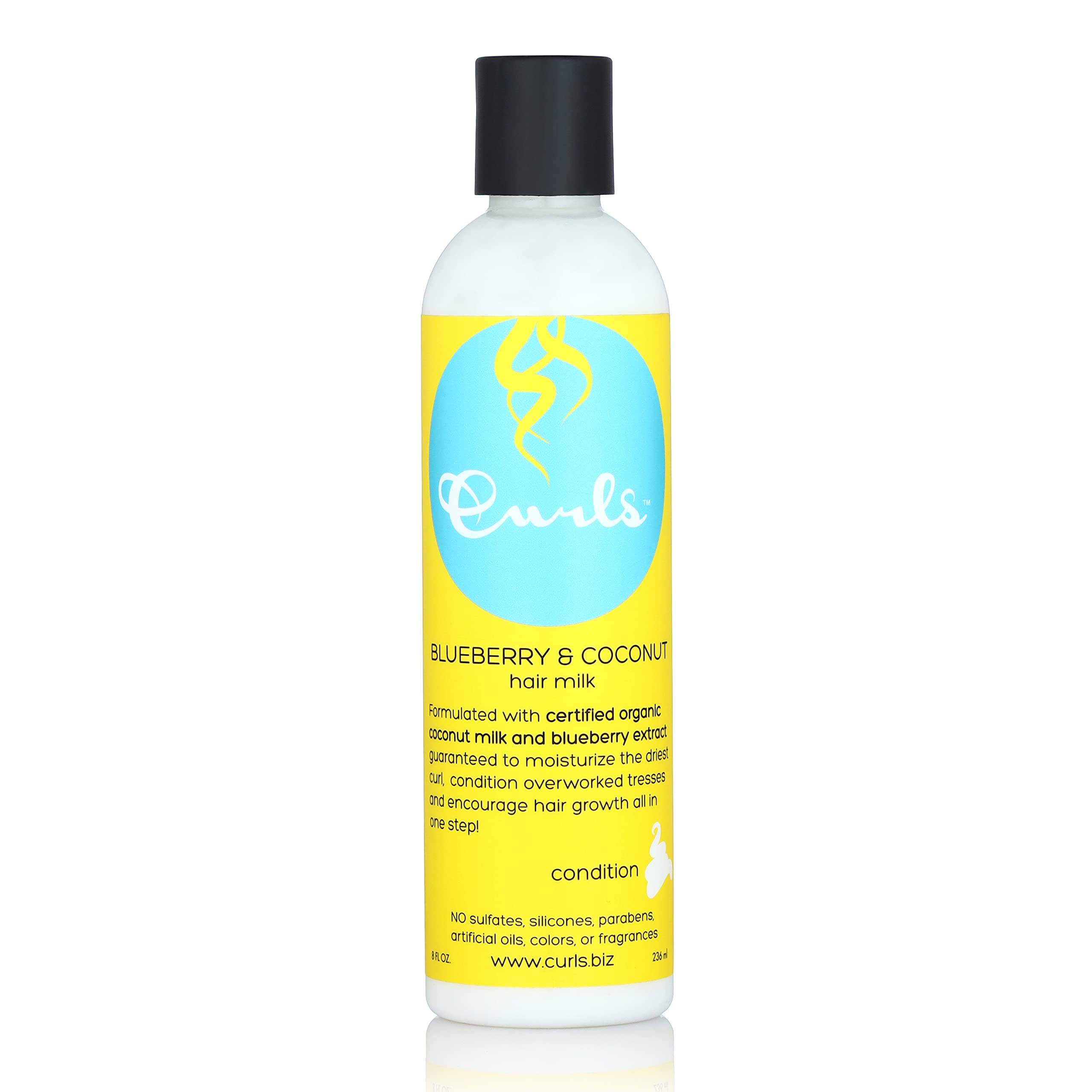 Curls Blueberry Bliss Blueberry & Coconut Hair Milk - Leave In Conditioner and Styler - Mositurizing & Nourishing - For Curly, N