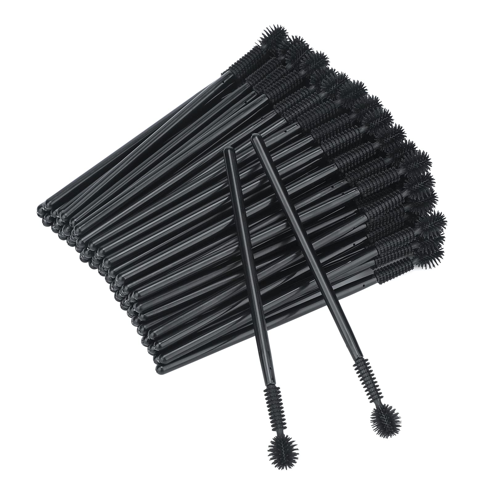 100Pcs Disposable Silicone Eyelash Mascara Wands Brushes, Cosmetic Eyelash Extension Applicators, Professional Makeup Tool Set (