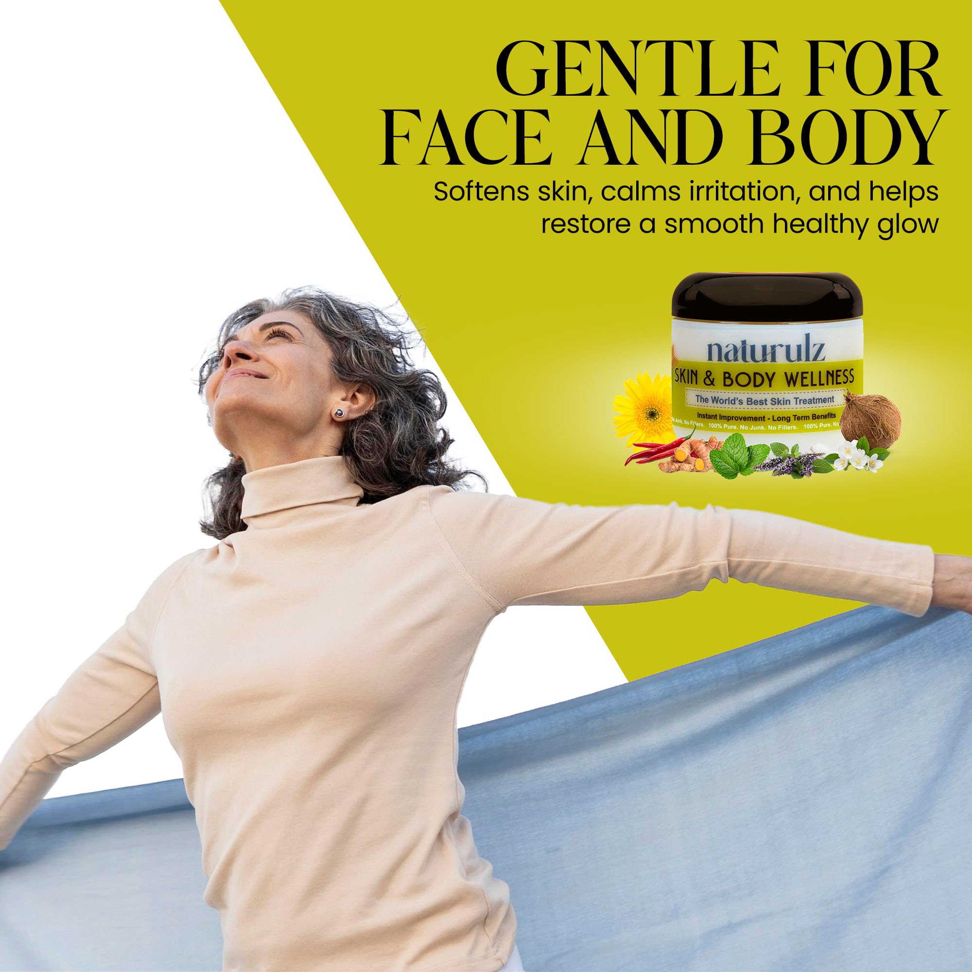 Naturulz Skin & Body Wellness 4oz - Everyday Essentials with Nourishing Coconut oil, Antioxidant-rich Turmeric, Oregano, Parsley