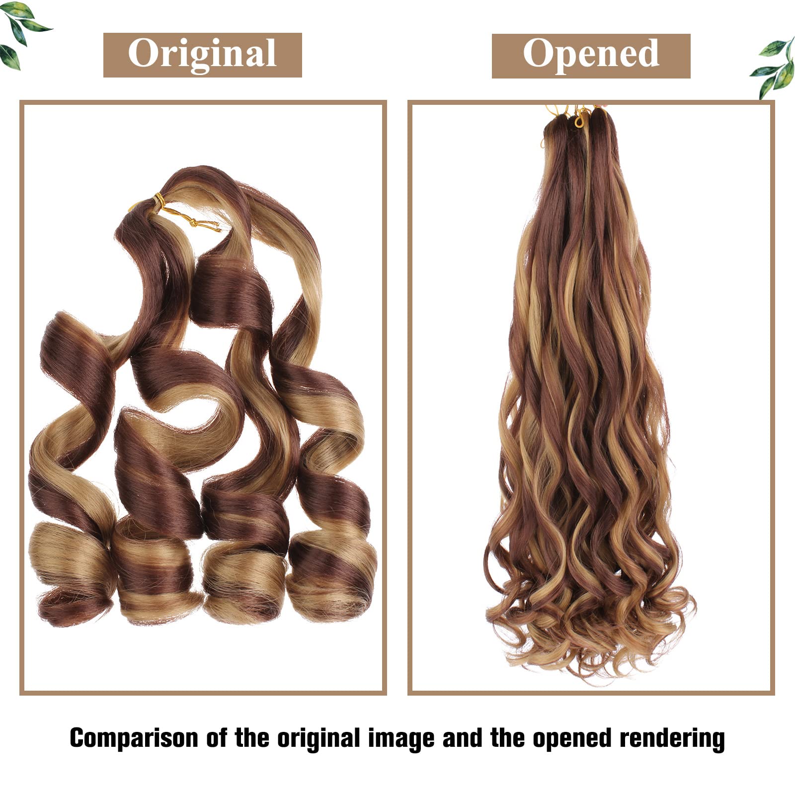 COOKOO 9 Pack 22 Inch Pre Stretched Bouncy Braiding Hair for Box Braids Ombre Brown Loose Curly Braids Extention Spanish Curly C