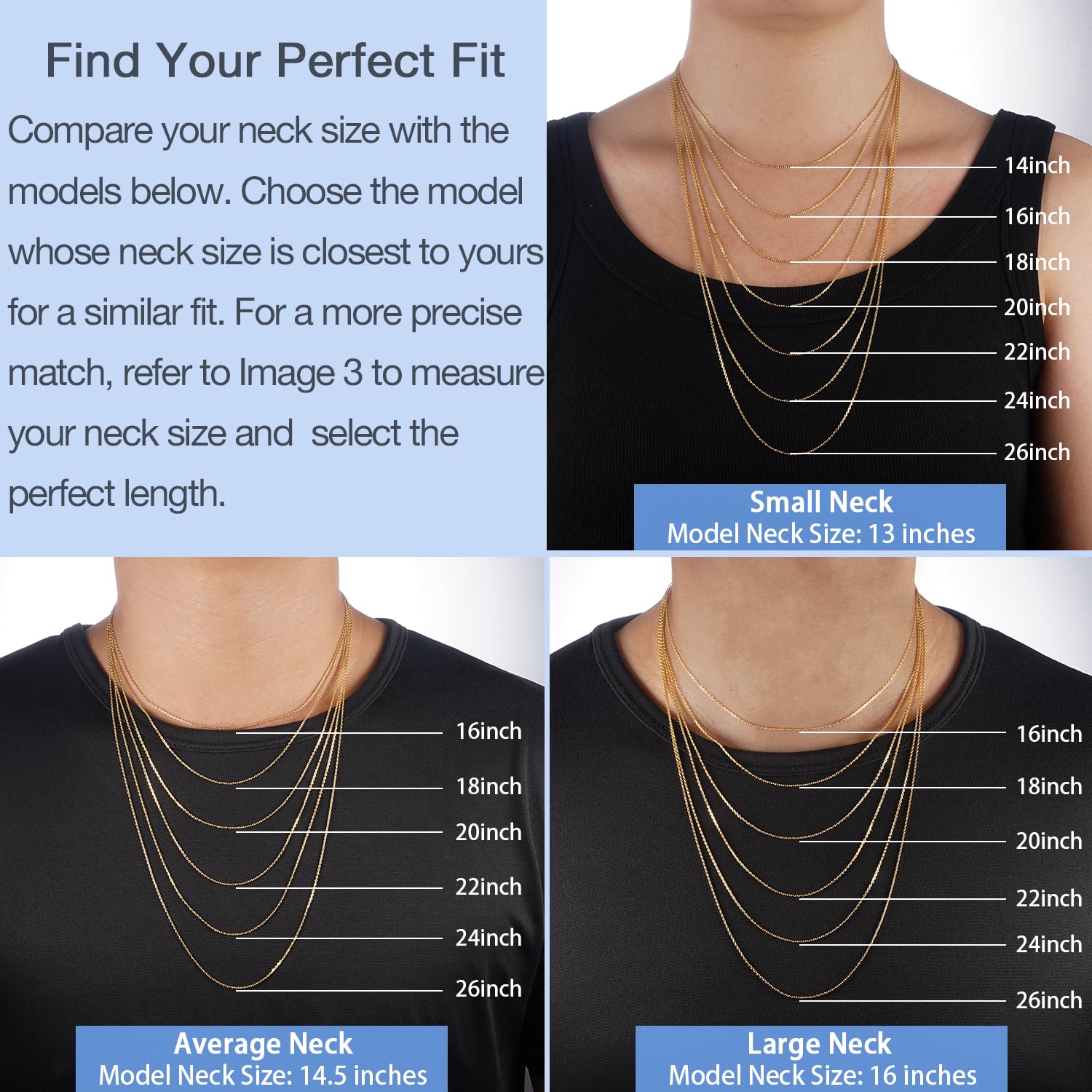 Jewlpire 18k Over Gold Chain Necklace for Women, 1.2mm Cable Chain Gold Chain Sturdy & Shiny Women 's Chain Necklaces, 14 Inches